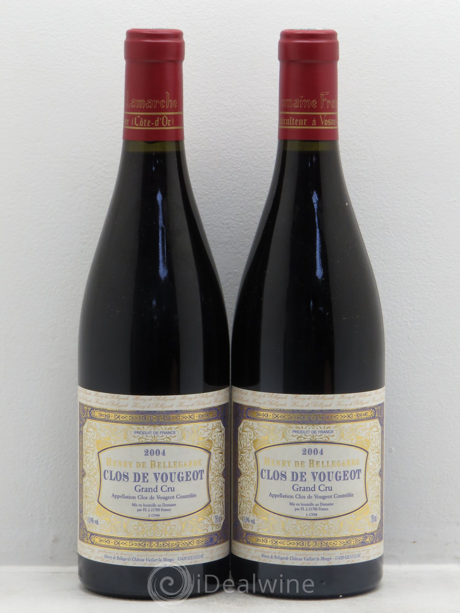 Clos de Vougeot Grand Cru Domaine de Bellegarde 2004 - Posten von 2 Flaschen - 0
