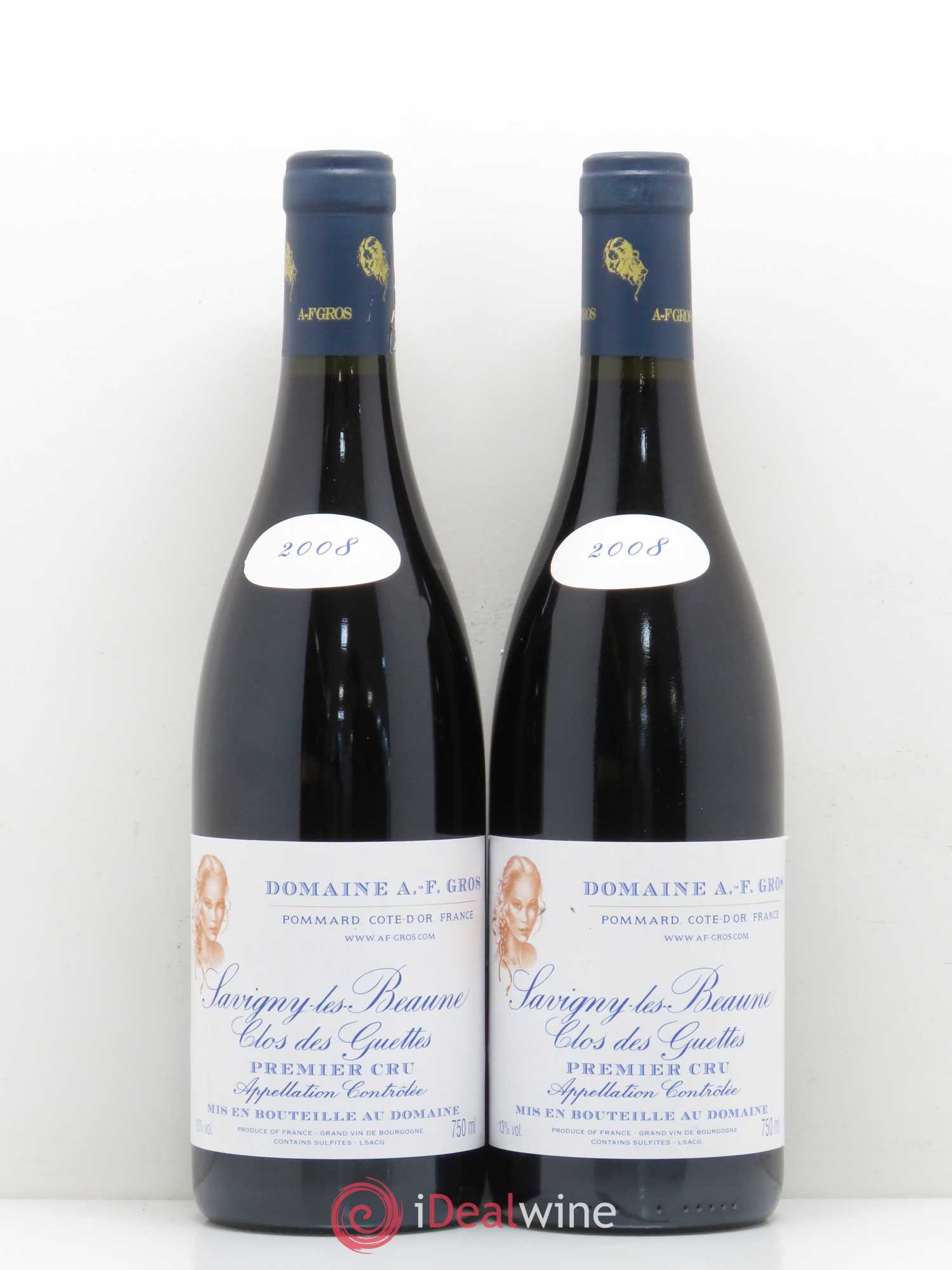 Savigny-lès-Beaune 1er Cru Clos des Guettes A.-F. Gros 2008 - Lot de 2 bouteilles - 0