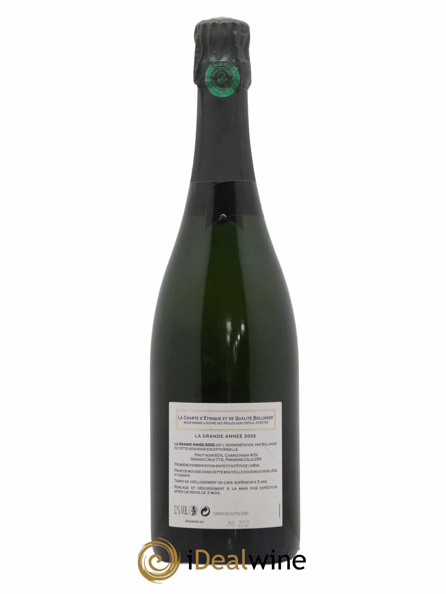 La Grande Année Brut Bollinger 2002 - Lot de 1 bouteille - 1