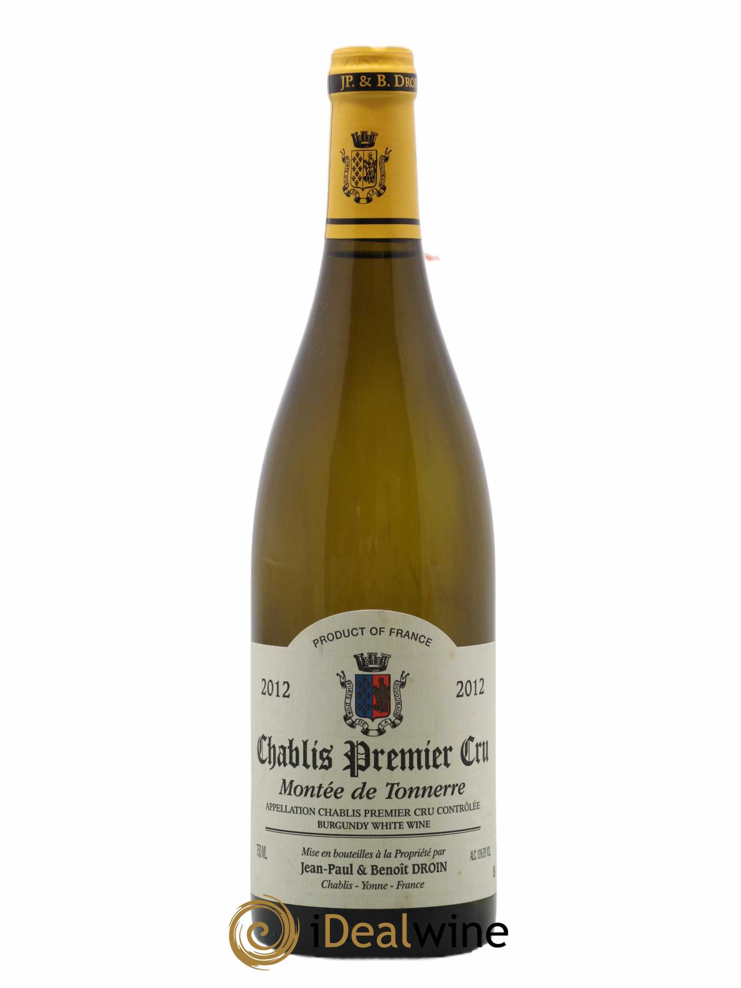 Chablis 1er Cru Montée de Tonnerre Jean-Paul & Benoît Droin (Domaine) 2012 - Lot de 1 bouteille - 0