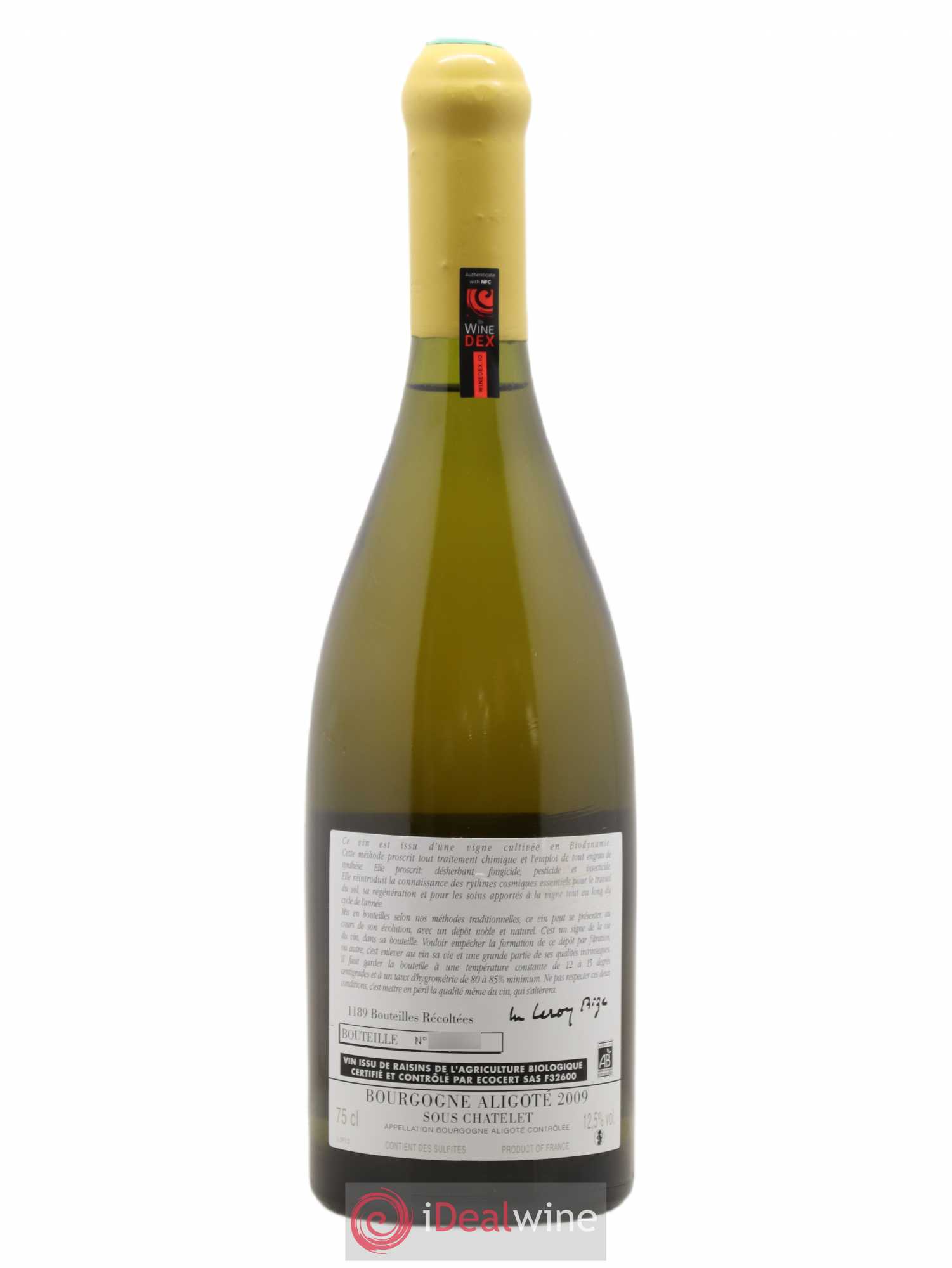 Bourgogne Aligoté Sous Chatelet d'Auvenay (Domaine) 2009 - Lot de 1 bouteille - 1