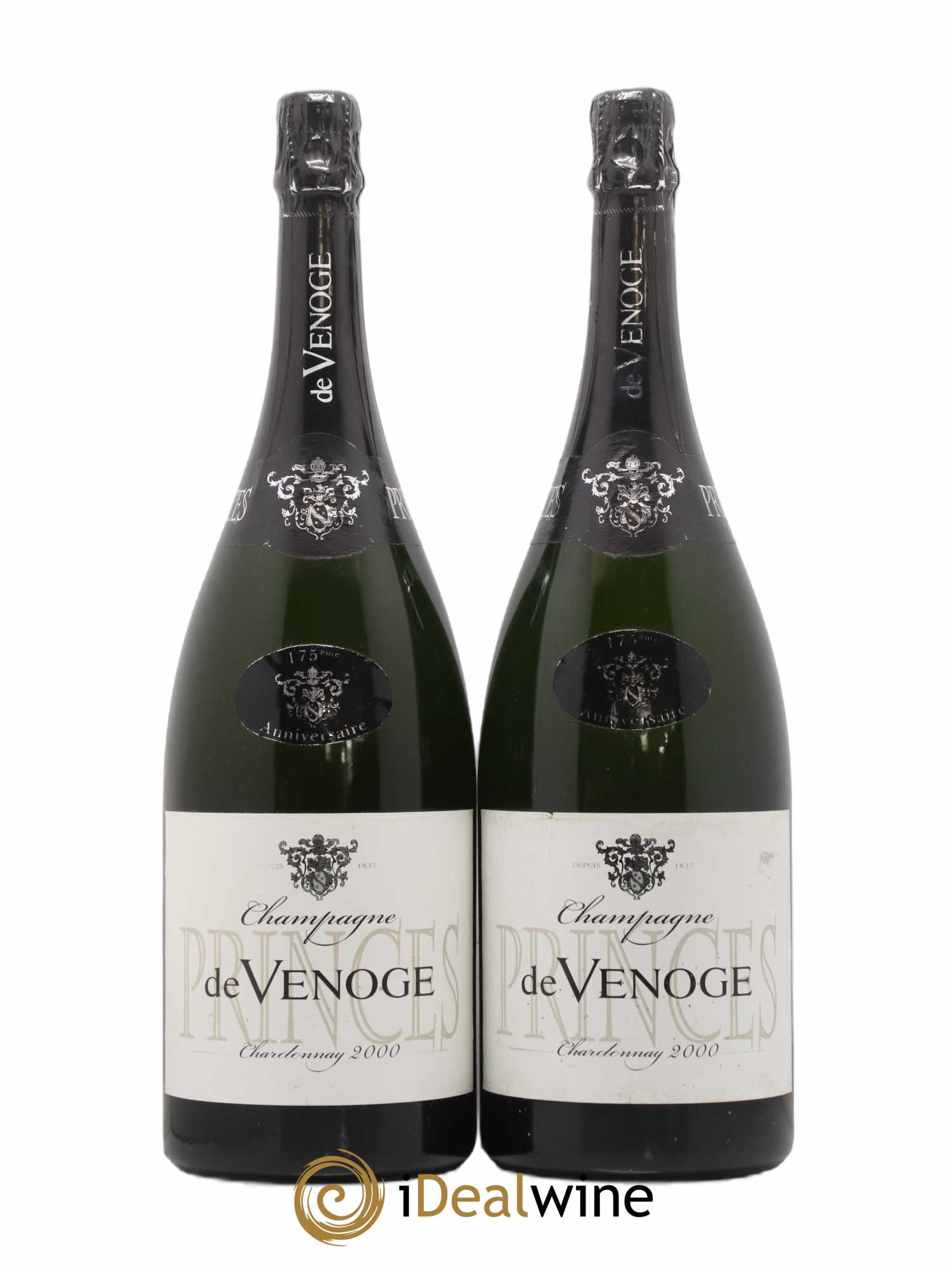 Cuvée des Princes De Venoge Blanc de blancs 175ème anniversaire 2000 - Posten von 2 Magnum - 0