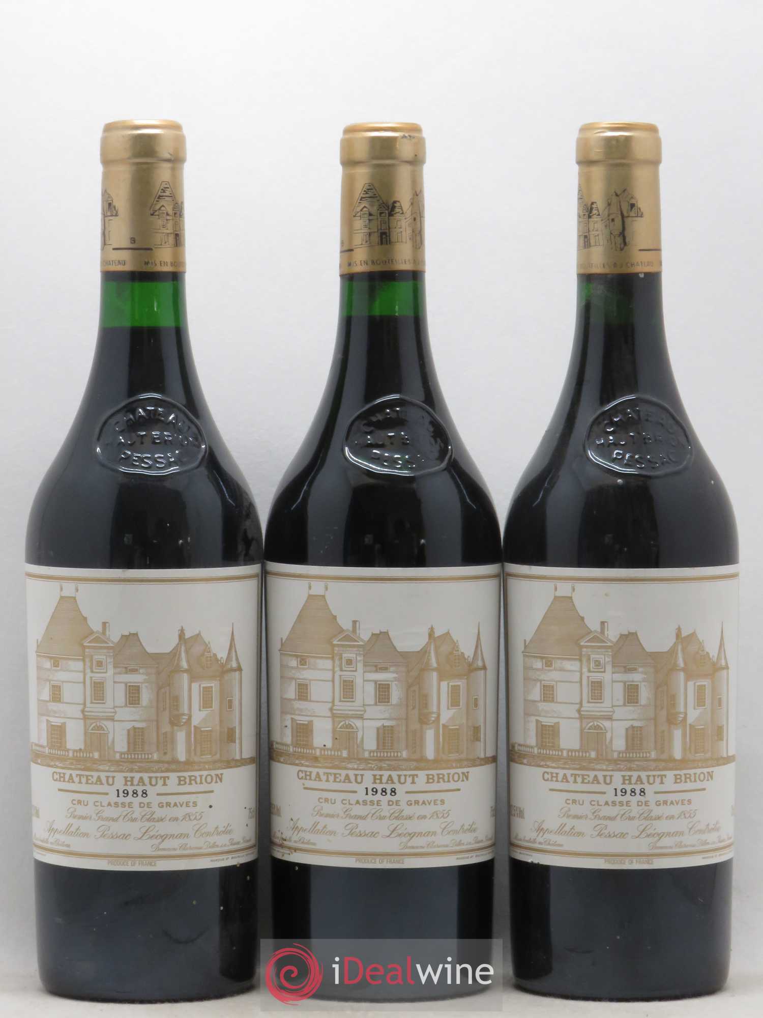 Château Haut Brion 1er Grand Cru Classé 1988 - Lot de 3 bouteilles - 0