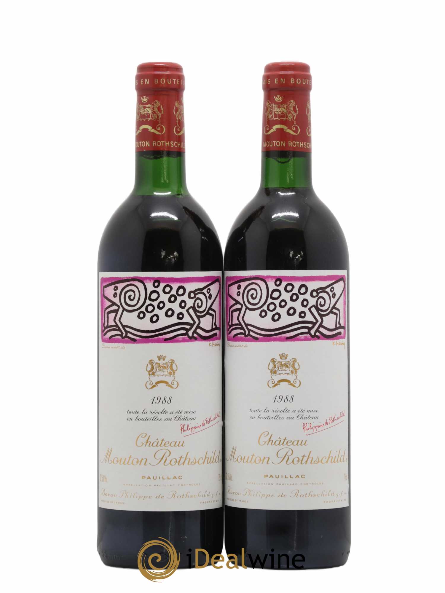 Château Mouton Rothschild 1er Grand Cru Classé 1988 - Lot de 2 bouteilles - 0