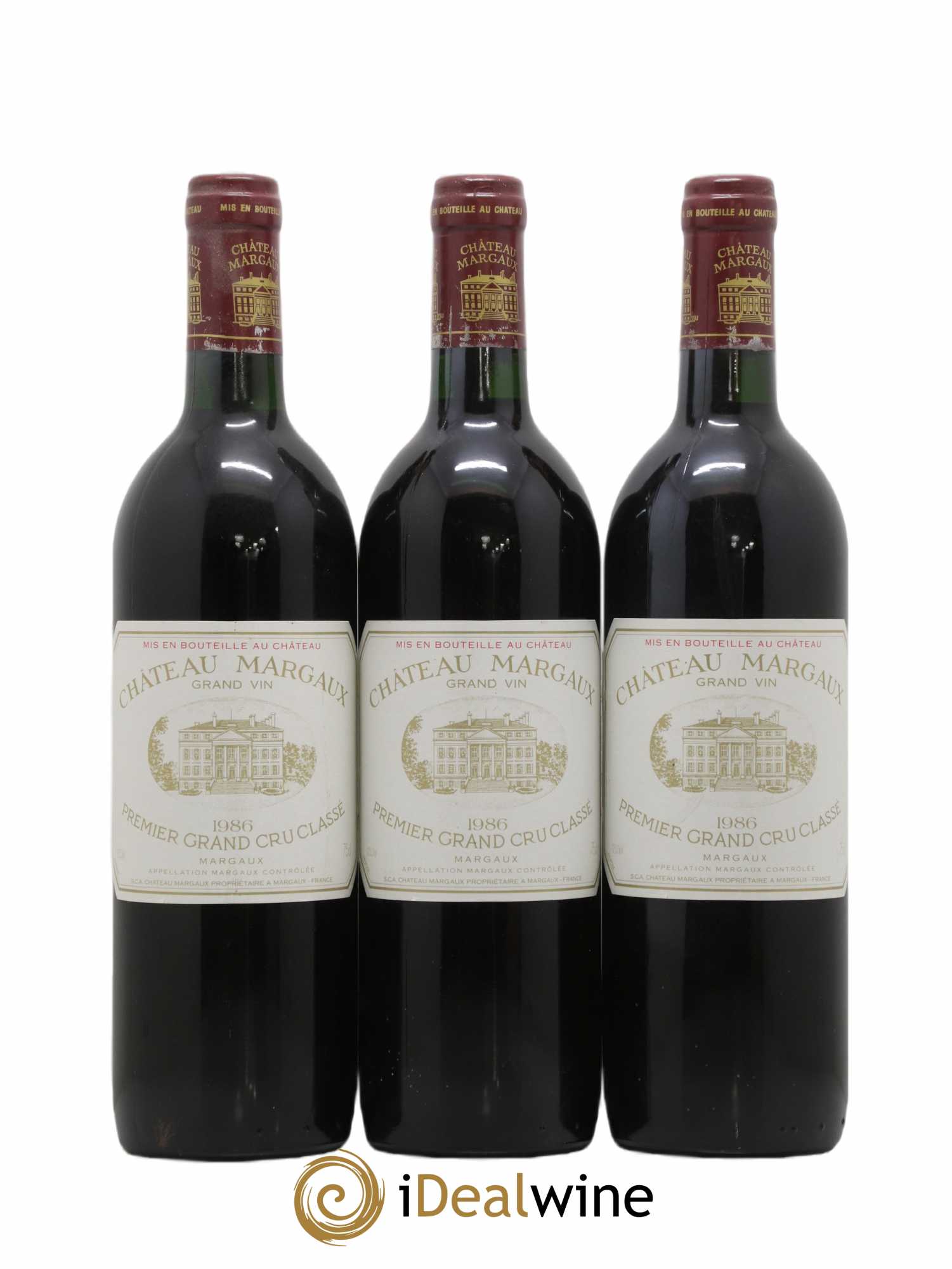 Château Margaux 1er Grand Cru Classé 1986 - Lot de 3 bouteilles - 0