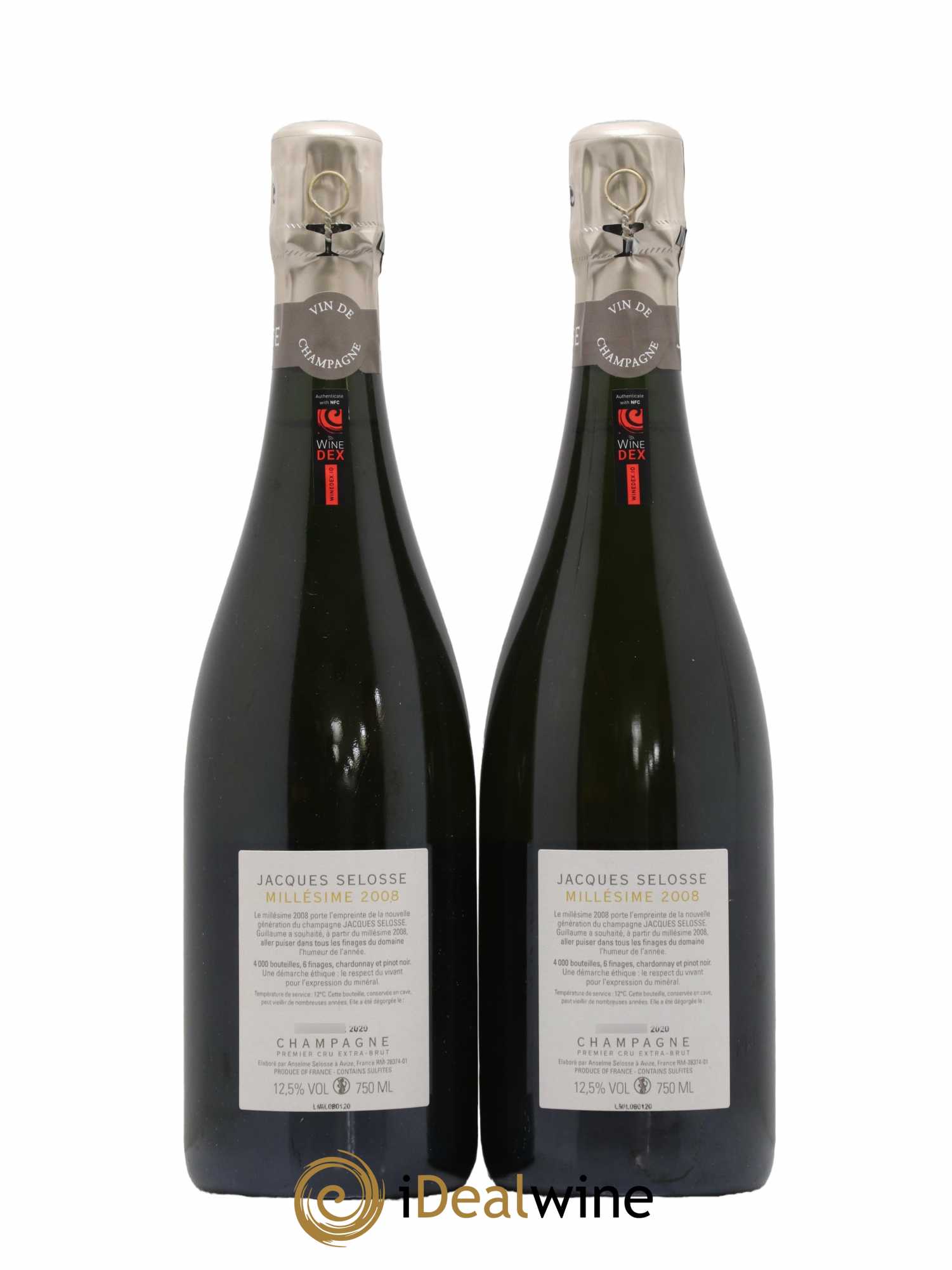 1er Cru Millésimé Extra-Brut Jacques Selosse 2008 - Lot de 2 bouteilles - 1