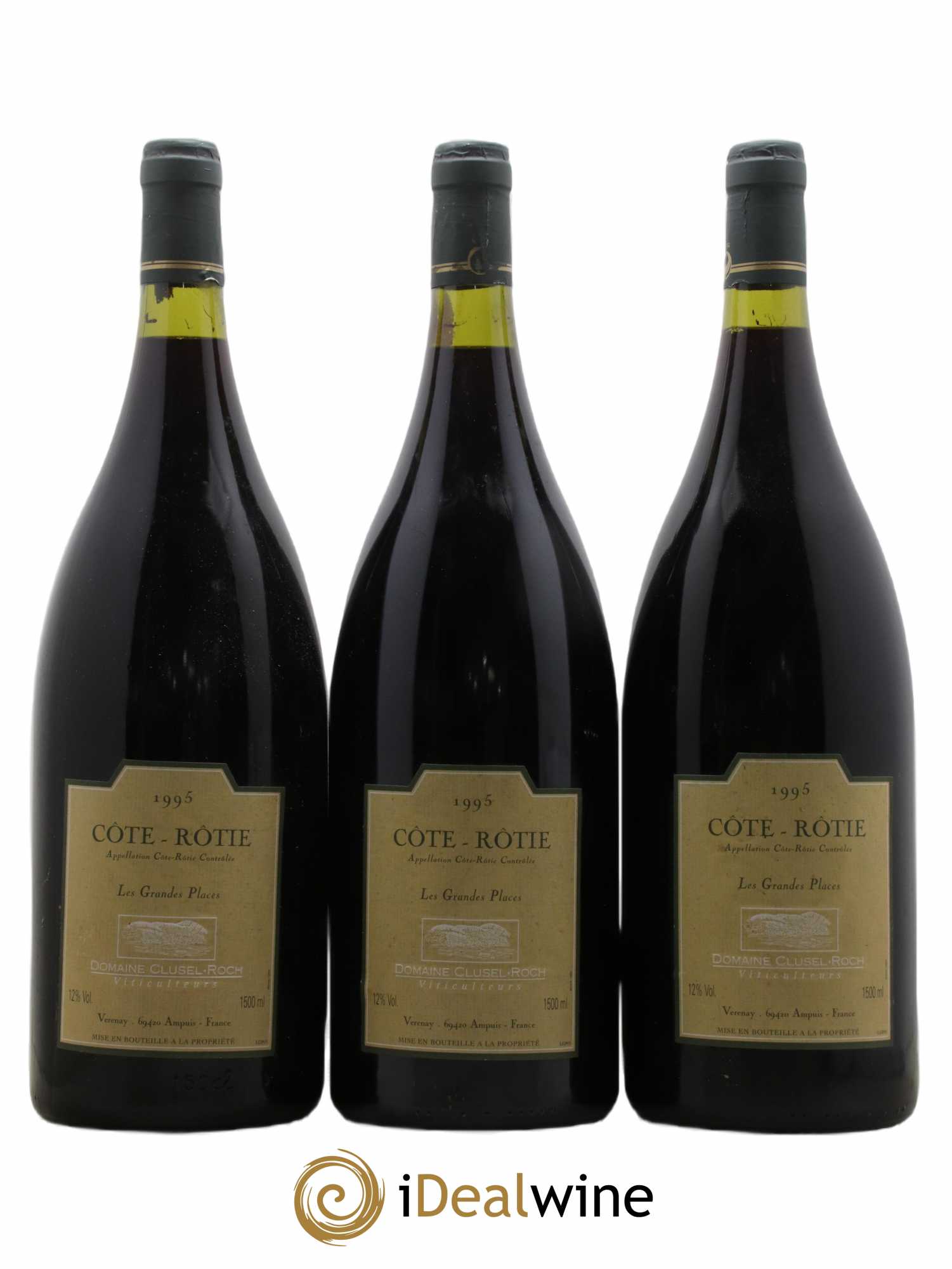 Côte-Rôtie Les Grandes Places Clusel-Roch 1995 - Lot de 3 magnums - 0
