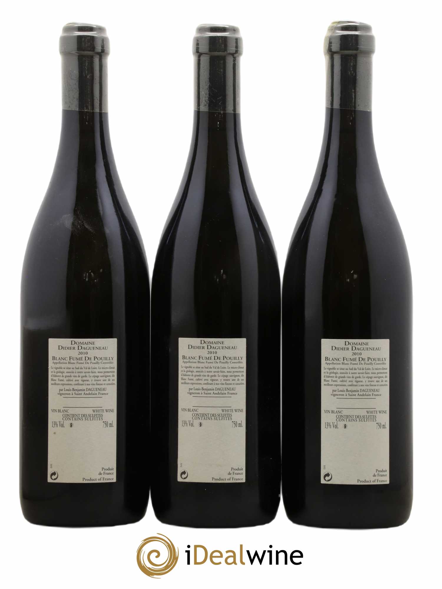 Vin de France (anciennement Pouilly-Fumé) Buisson Renard Dagueneau (Domaine Didier - Louis-Benjamin) 2010 - Lot de 3 bouteilles - 1