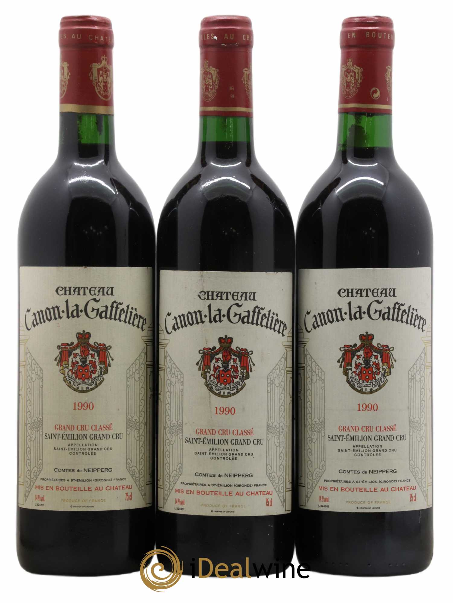Château Canon la Gaffelière 1er Grand Cru Classé B 1990 - Lot de 3 bouteilles - 0