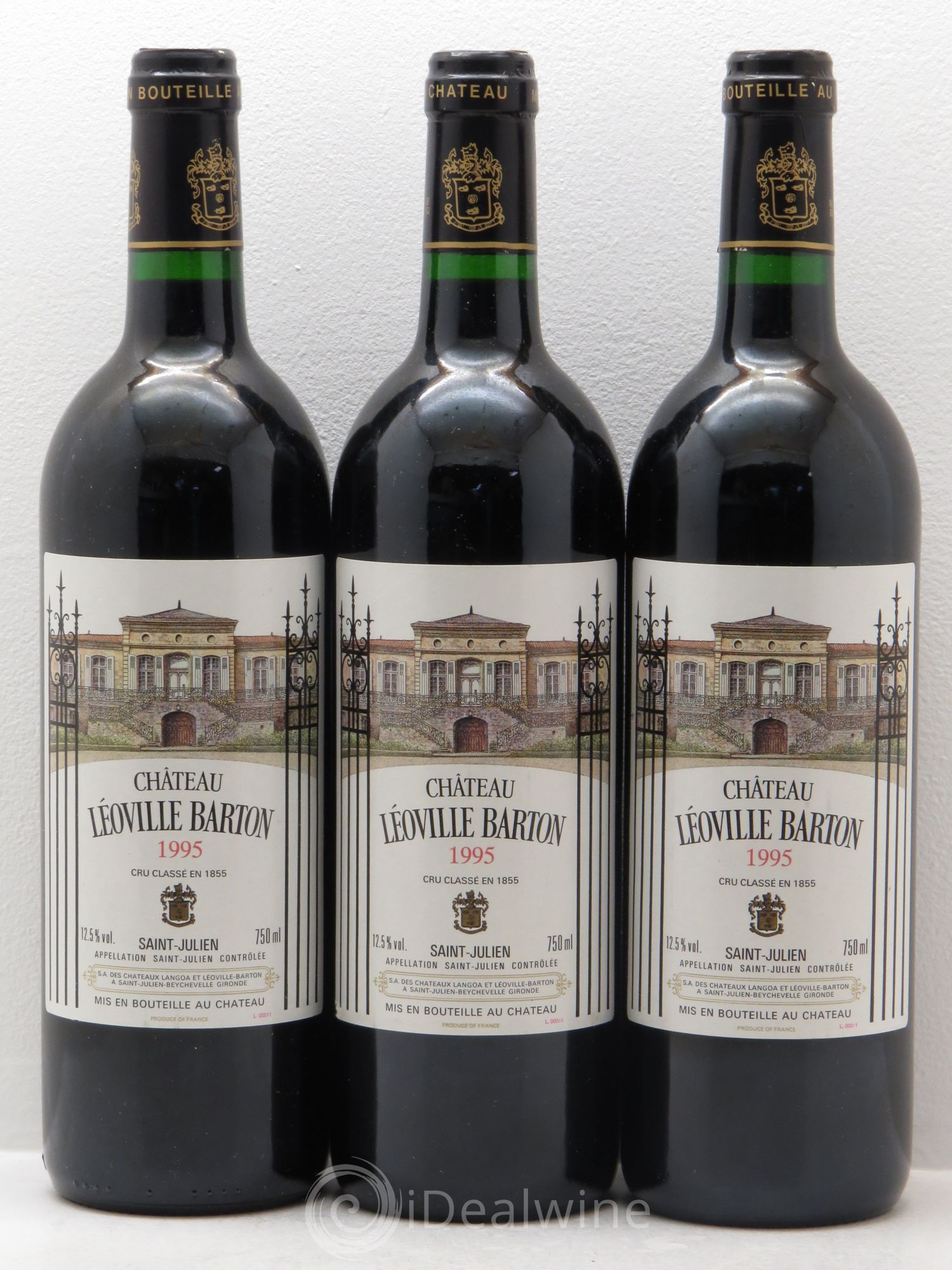 Château Léoville Barton 2ème Grand Cru Classé 1995 - Lot de 3 bouteilles - 0