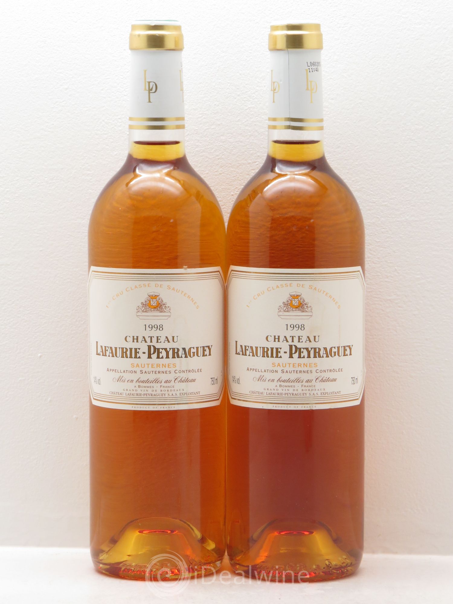 Château Lafaurie-Peyraguey 1er Grand Cru Classé 1998 - Lotto di 2 bottiglie - 0