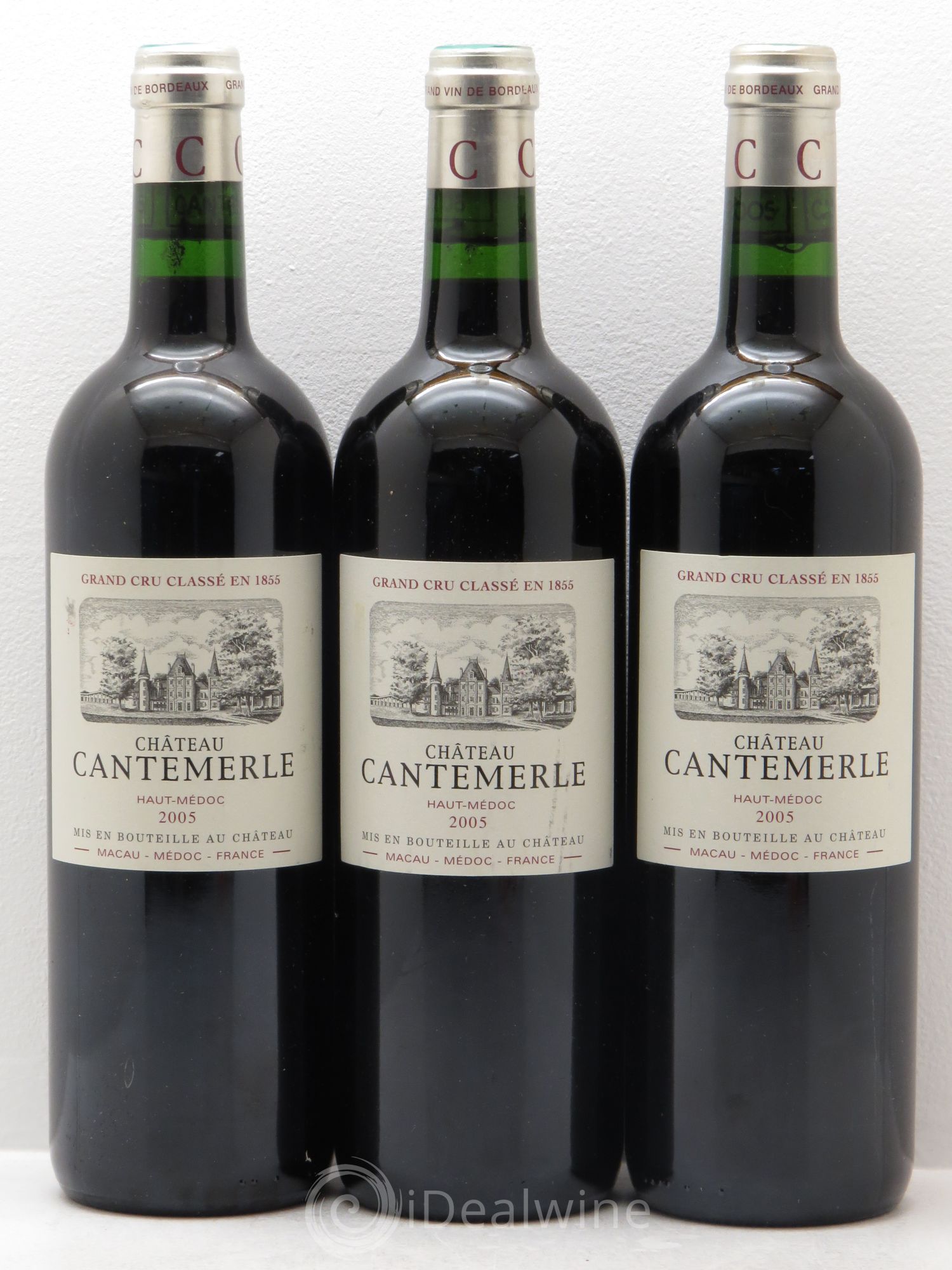 Château Cantemerle 5ème Grand Cru Classé 2005 - Lot de 3 bouteilles - 0