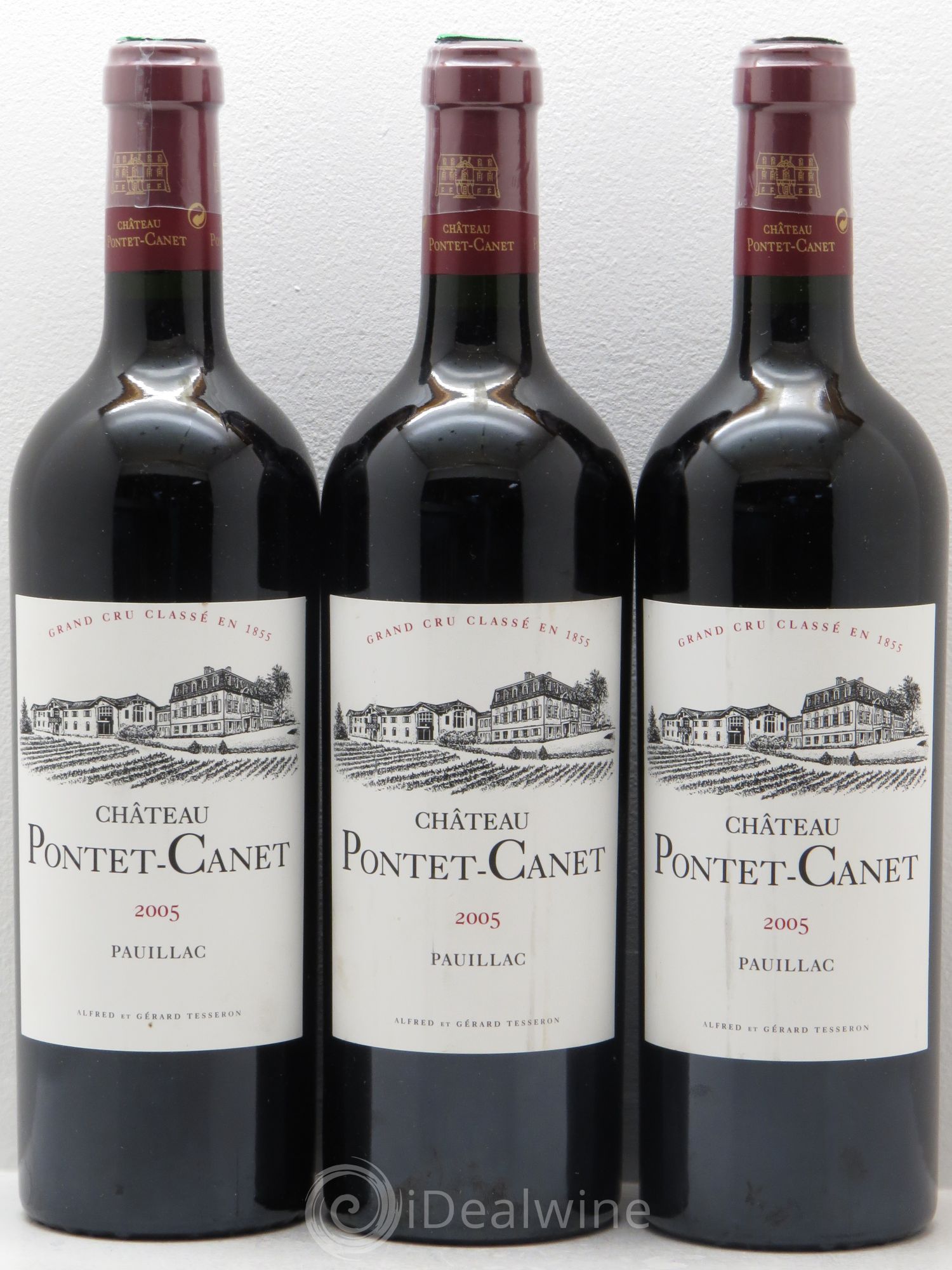 Château Pontet Canet 5ème Grand Cru Classé 2005 - Lot de 3 bouteilles - 0