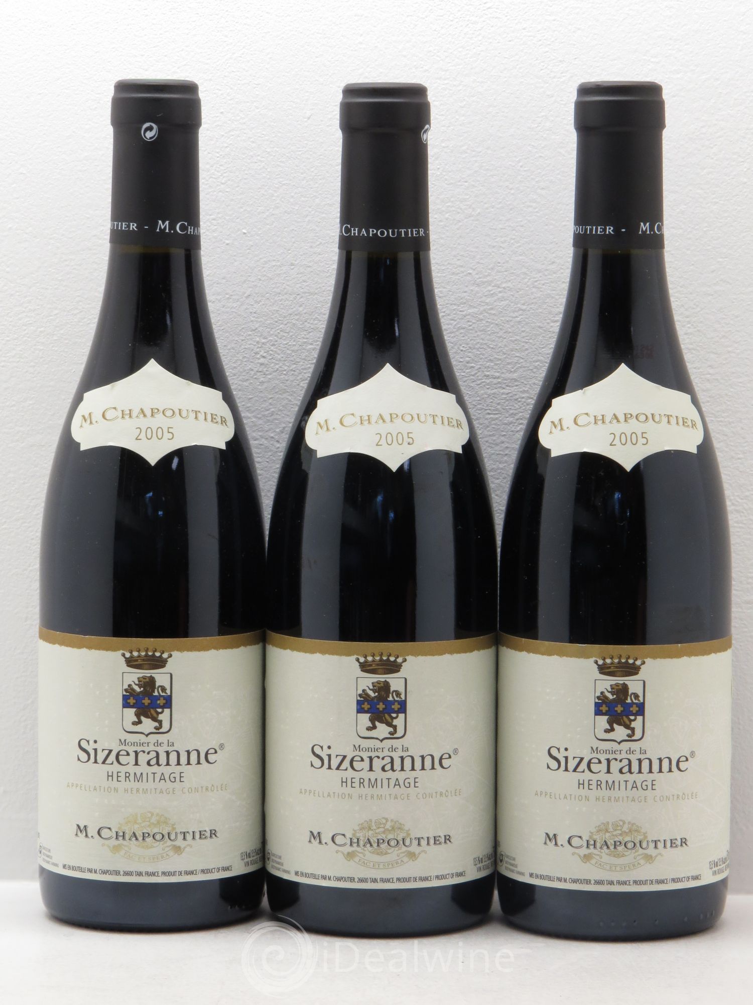 Hermitage Monier de La Sizeranne Chapoutier 2005 - Lot de 3 bouteilles - 0