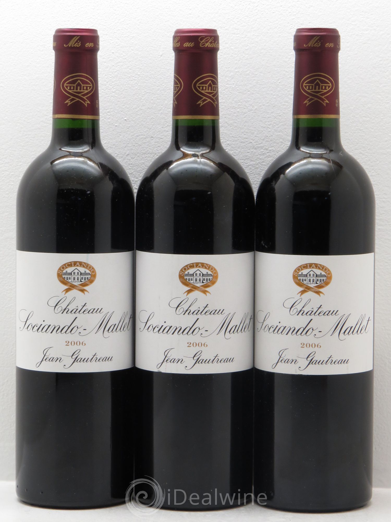 Château Sociando Mallet 2006 - Lot de 3 bouteilles - 0