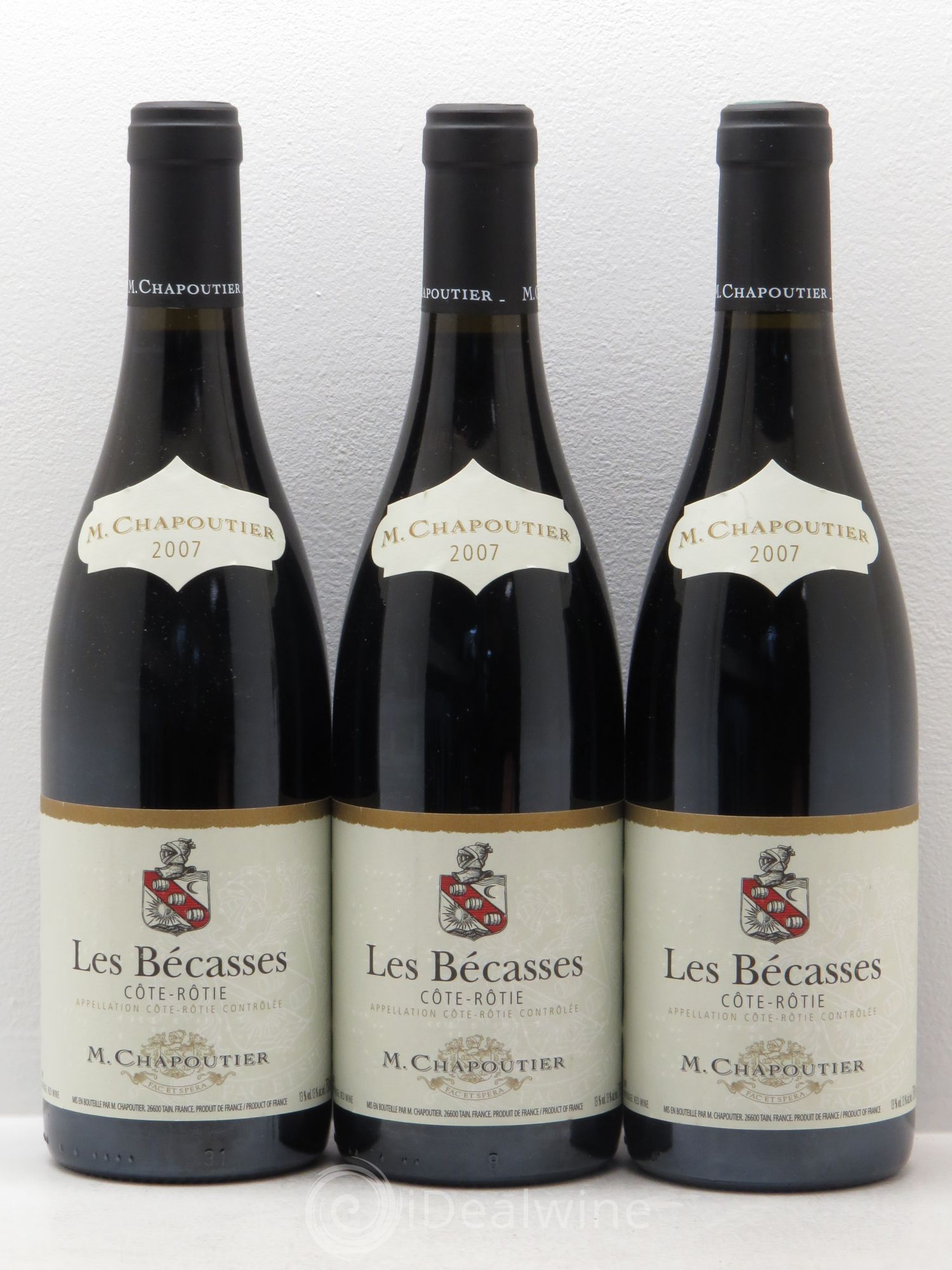 Côte-Rôtie Les Bécasses Chapoutier 2007 - Lot de 3 bouteilles - 0