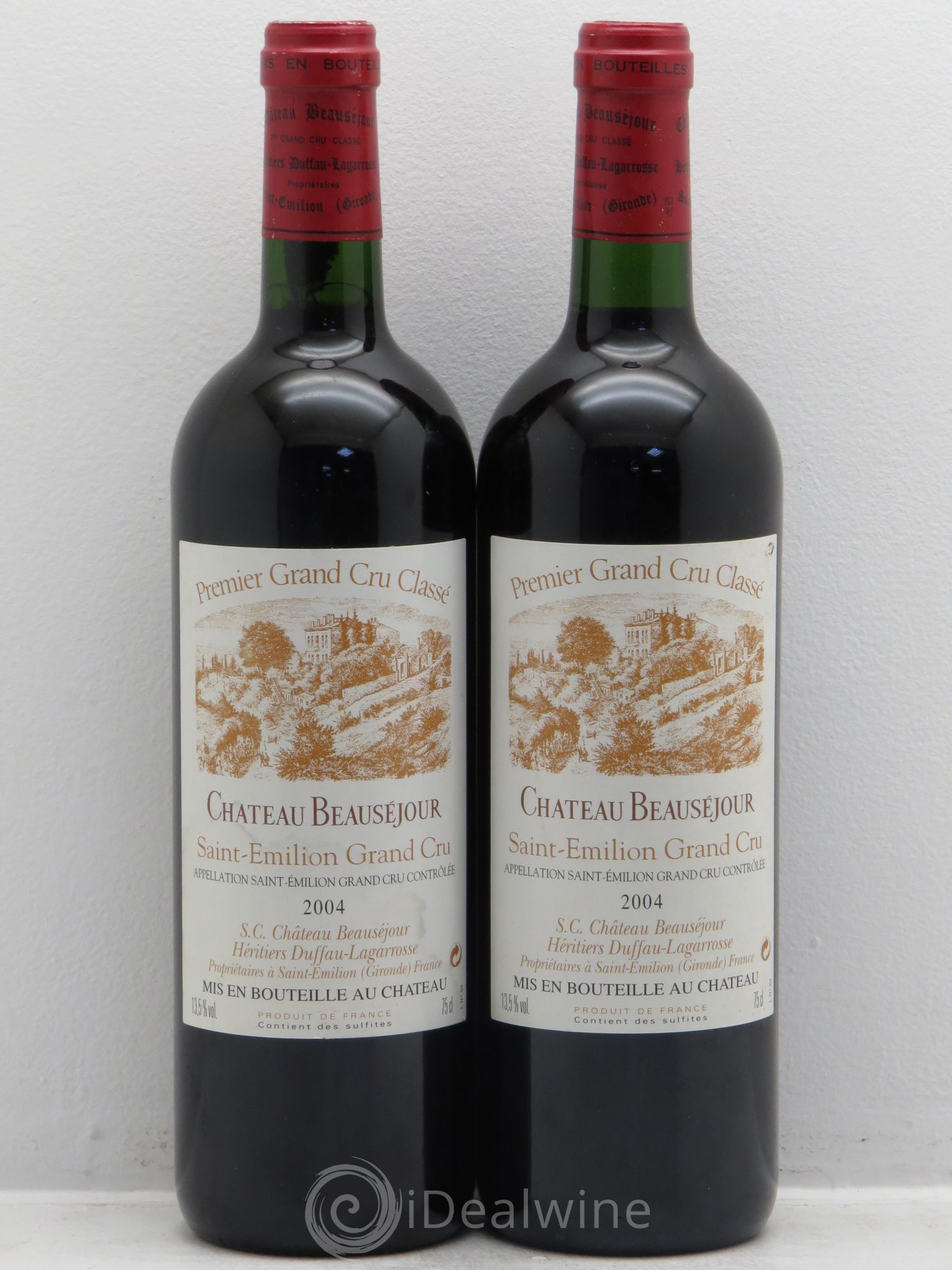 Château Beauséjour (Duffau-Lagarrosse) 1er Grand Cru Classé B 2004 - Lot de 2 bouteilles - 0