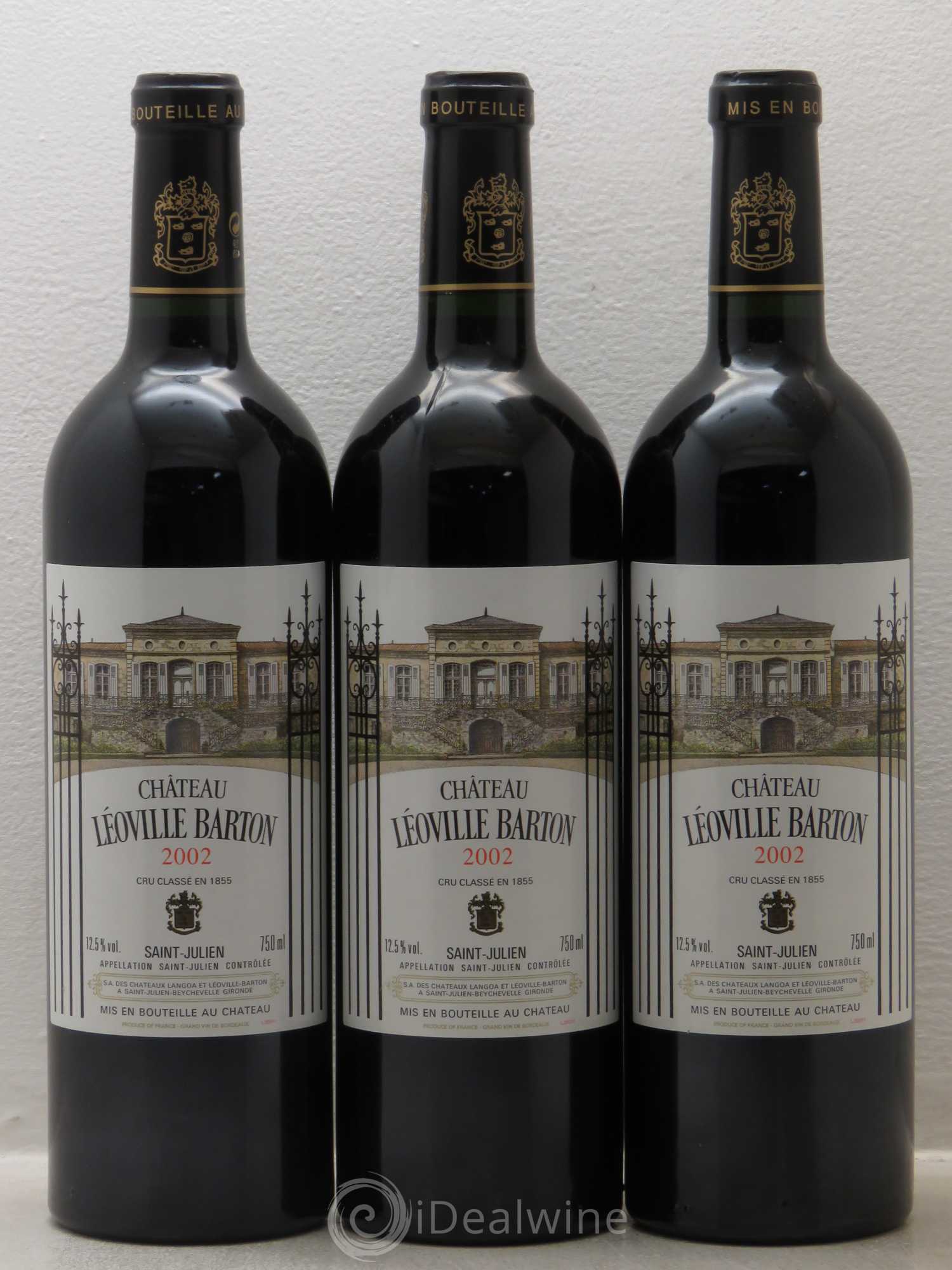 Château Léoville Barton 2ème Grand Cru Classé 2002 - Lot de 3 bouteilles - 0