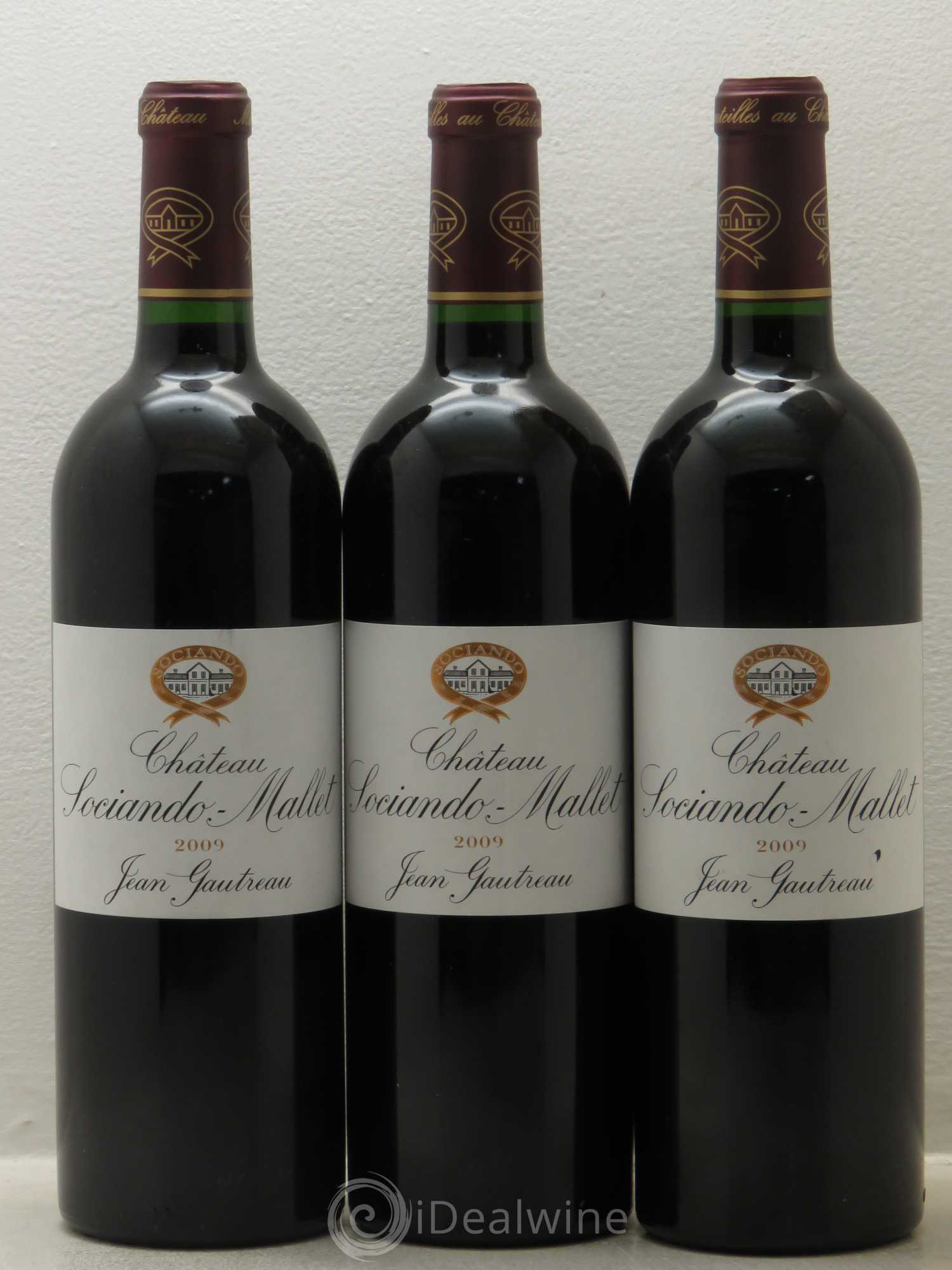 Château Sociando Mallet 2009 - Lot de 3 bouteilles - 0
