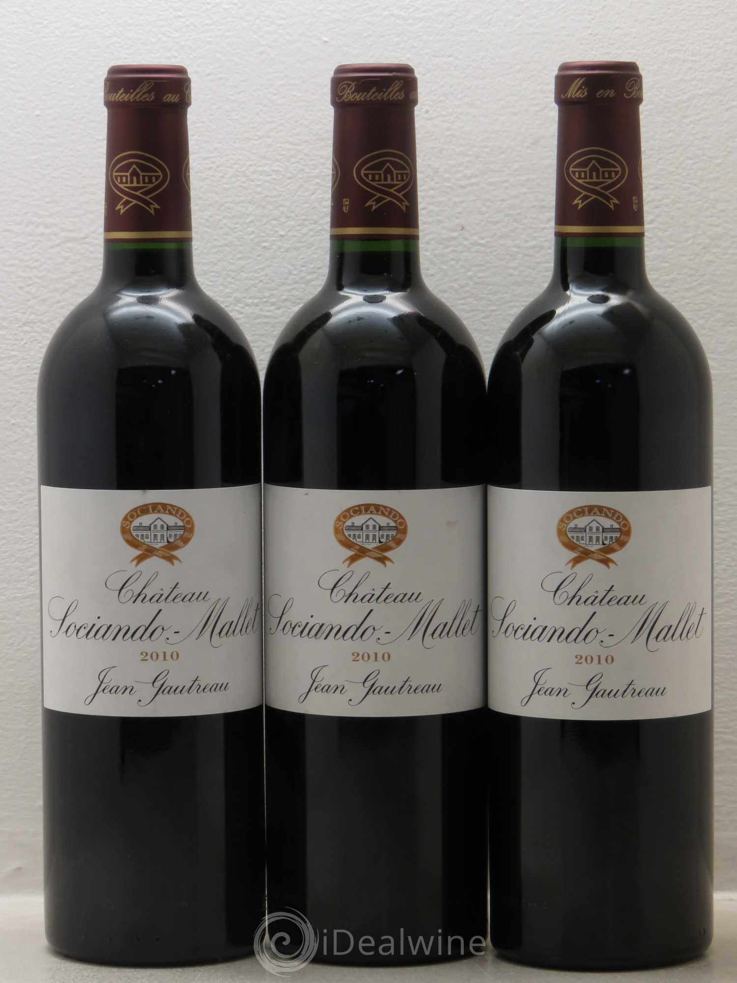 Château Sociando Mallet 2010 - Lot de 3 bouteilles - 0
