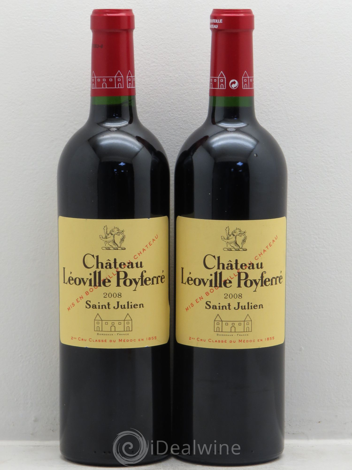 Château Léoville Poyferré 2ème Grand Cru Classé 2008 - Lot de 2 bouteilles - 0
