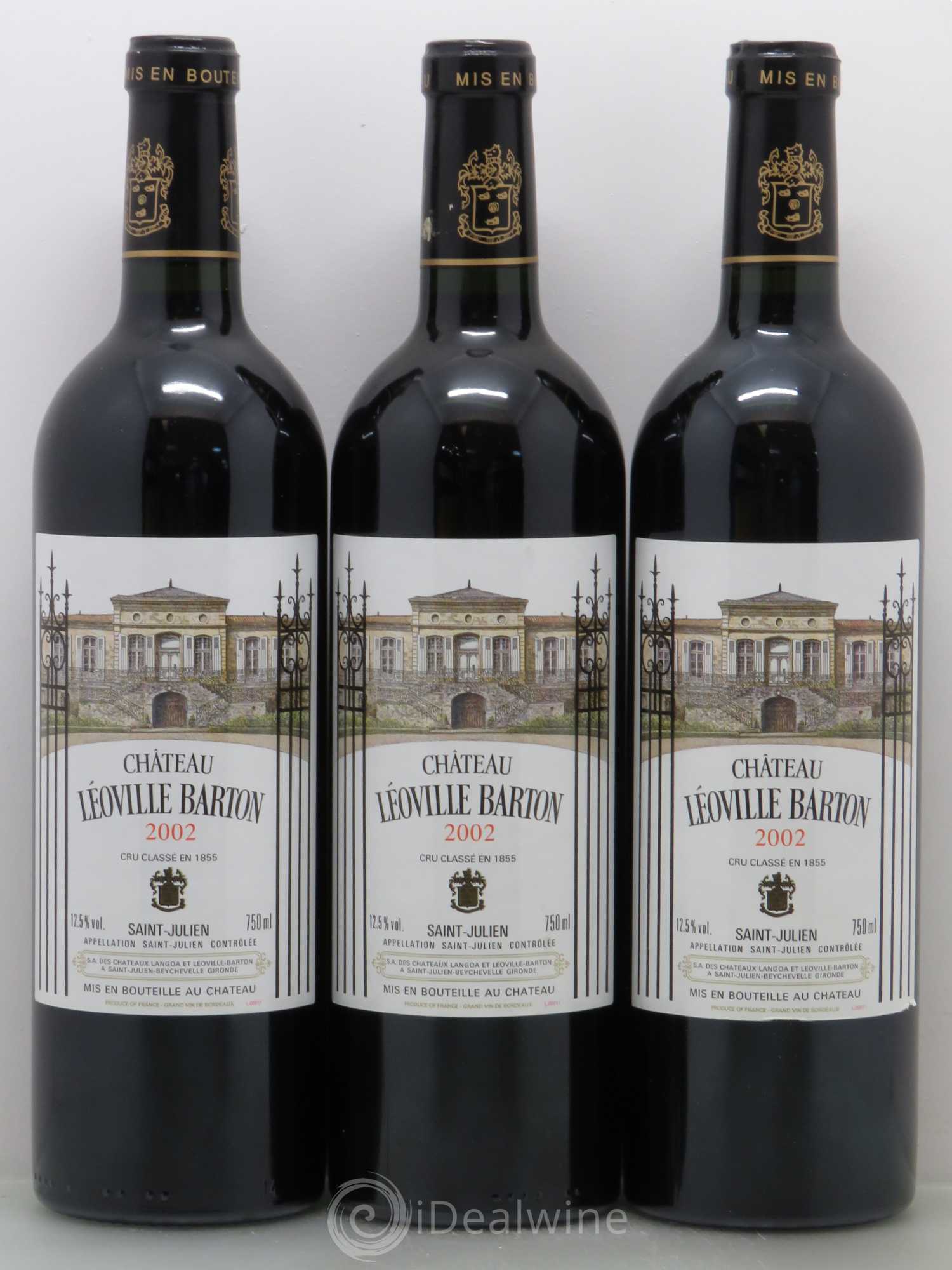 Château Léoville Barton 2ème Grand Cru Classé 2002 - Lot de 3 bouteilles - 0