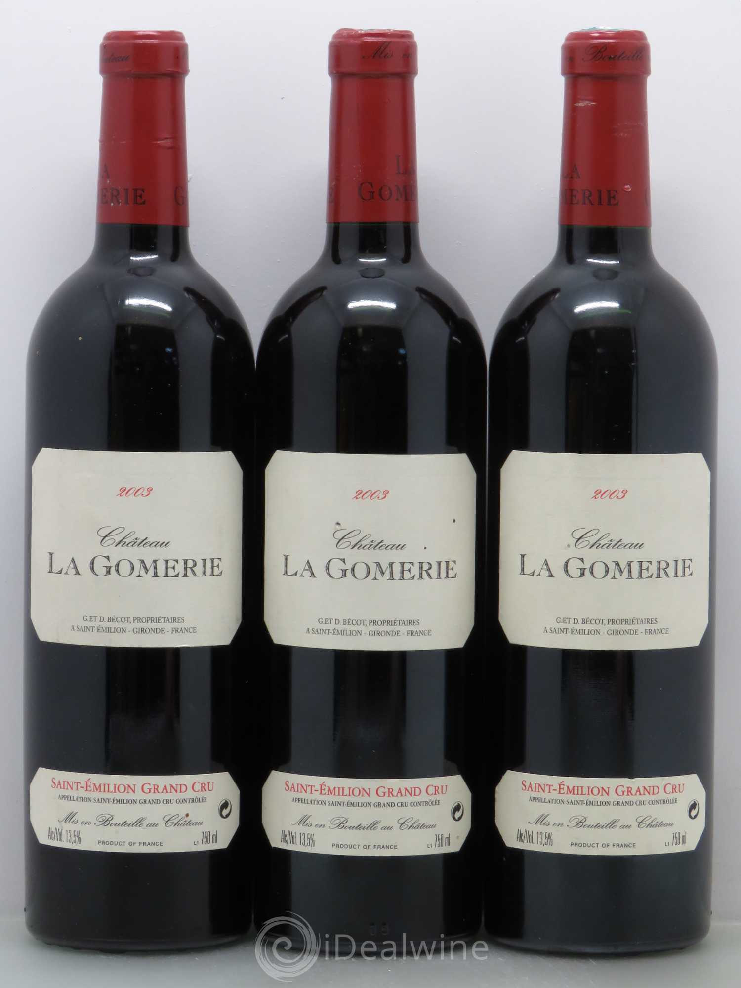 Château La Gomerie 2003 - Lot de 3 bouteilles - 0
