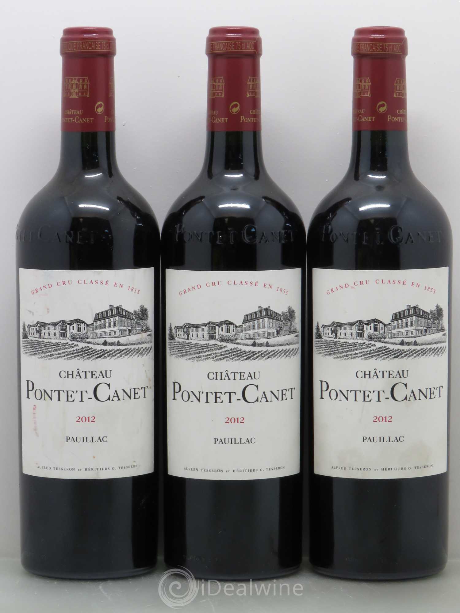 Château Pontet Canet 5ème Grand Cru Classé 2012 - Lot de 3 bouteilles - 0