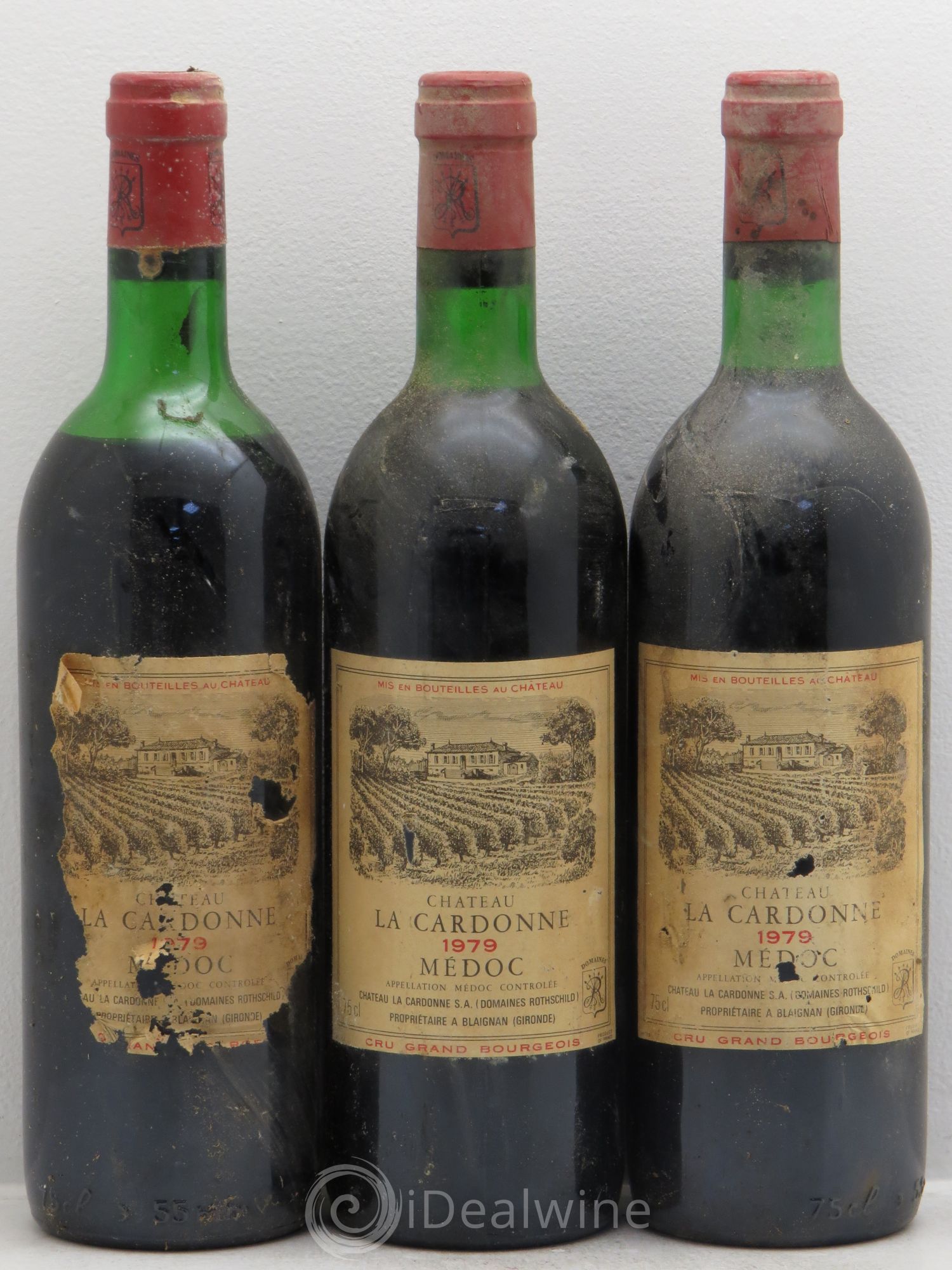 Château la Cardonne Cru Bourgeois (sans prix de réserve) 1979 - Lot de 3 bouteilles - 0