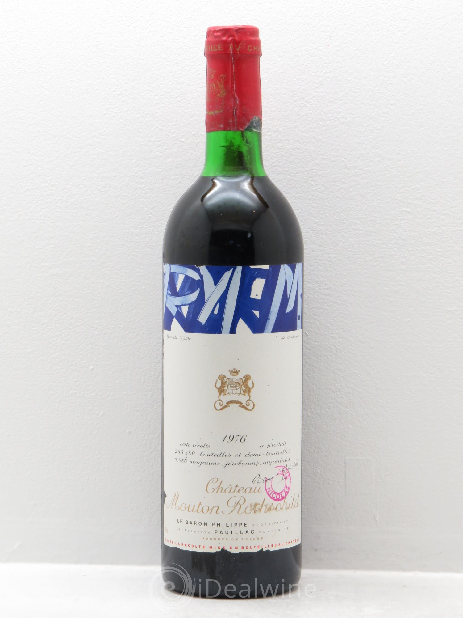Château Mouton Rothschild 1er Grand Cru Classé 1976 - Lot de 1 bouteille - 0