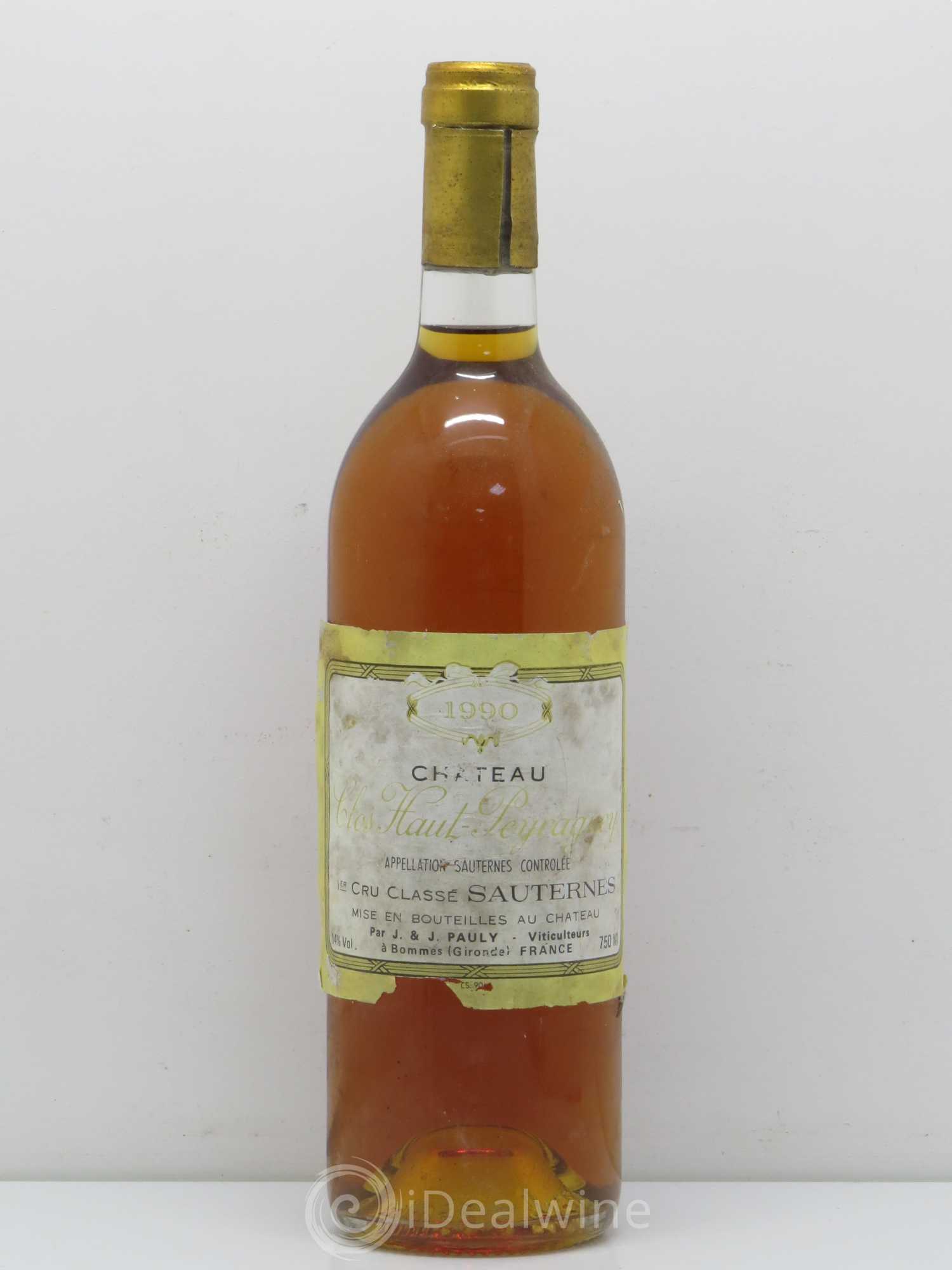 Clos Haut-Peyraguey 1er Grand Cru Classé 1990 - Lotto di 1 bottiglia - 0
