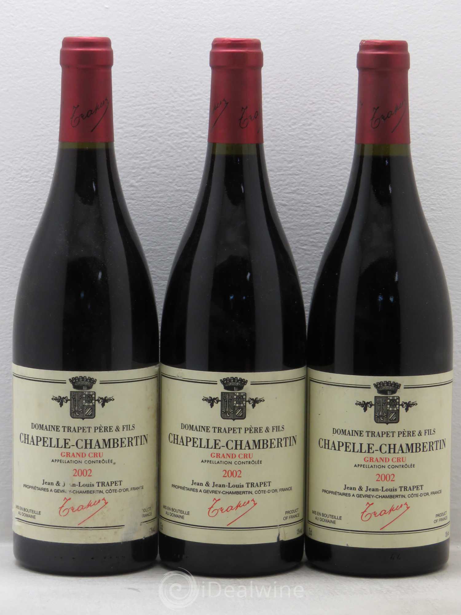 Chapelle-Chambertin Grand Cru Domaine Trapet 2002 - Lot de 3 bouteilles - 0