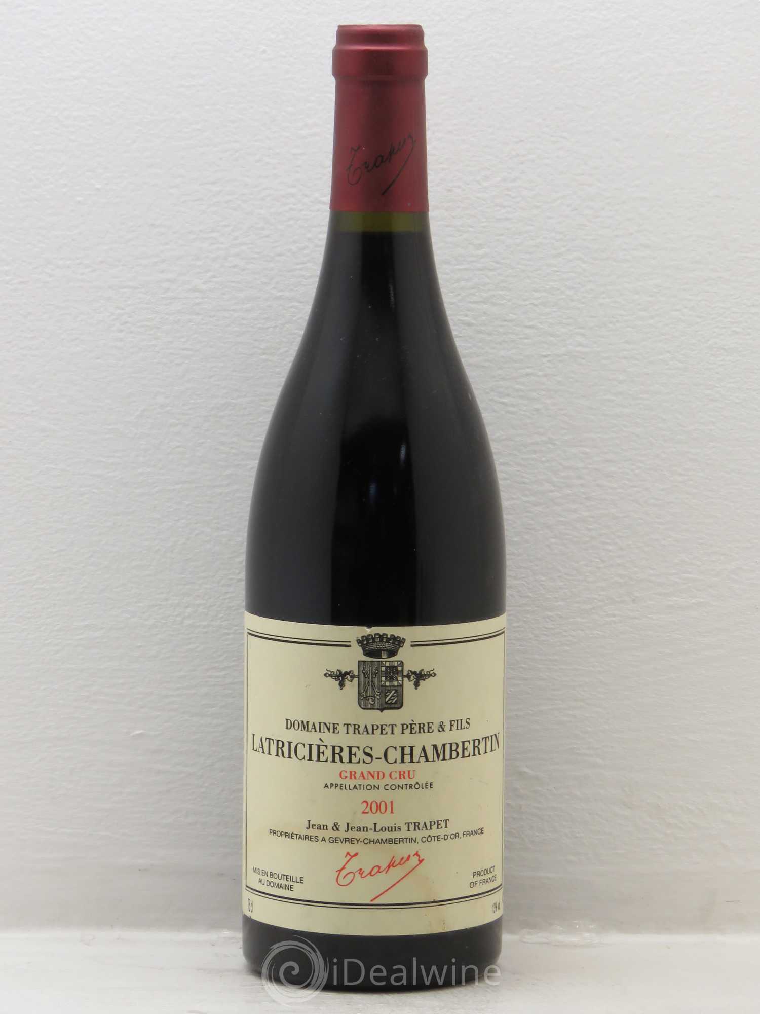 Latricières-Chambertin Grand Cru Domaine Trapet 2001 - Lot de 1 bouteille - 0