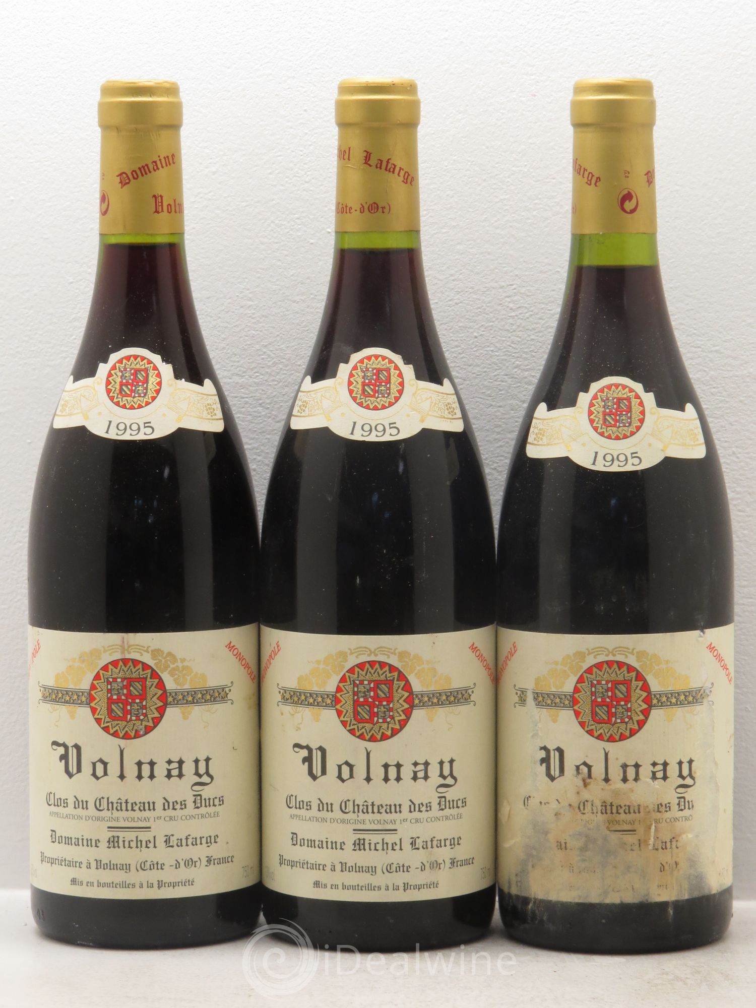 Volnay 1er Cru Clos du Château des Ducs Lafarge (Domaine) 1995 - Lot de 3 bouteilles - 0