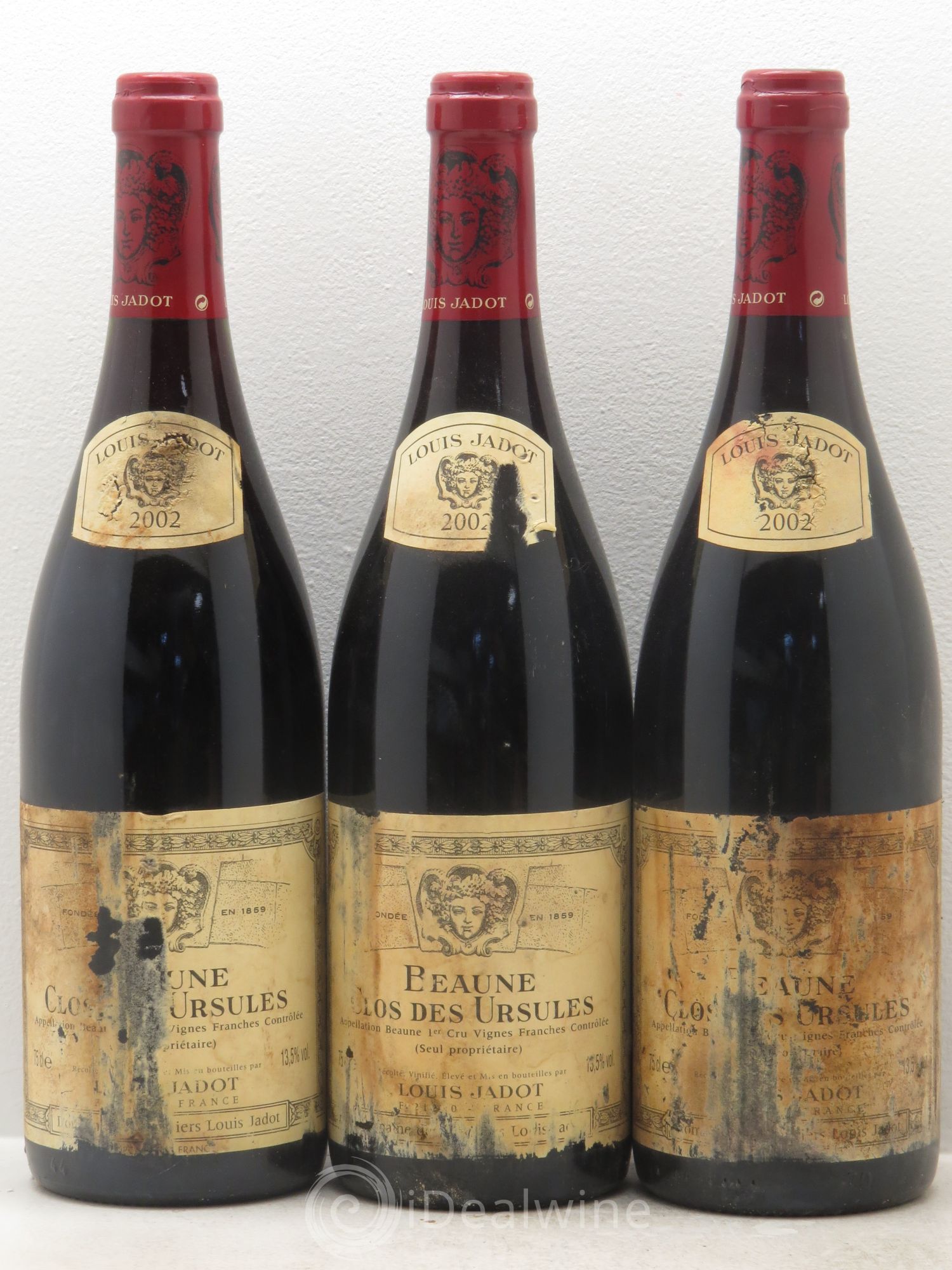 Beaune 1er Cru Clos des Ursules Maison Louis Jadot Les Vignes Franches 2002 - Lot de 3 bouteilles - 0