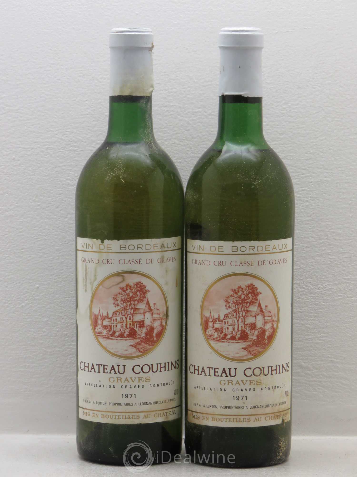 Couhins Cru Classé de Graves Particules en suspension 1971 - Posten von 2 Flaschen - 0