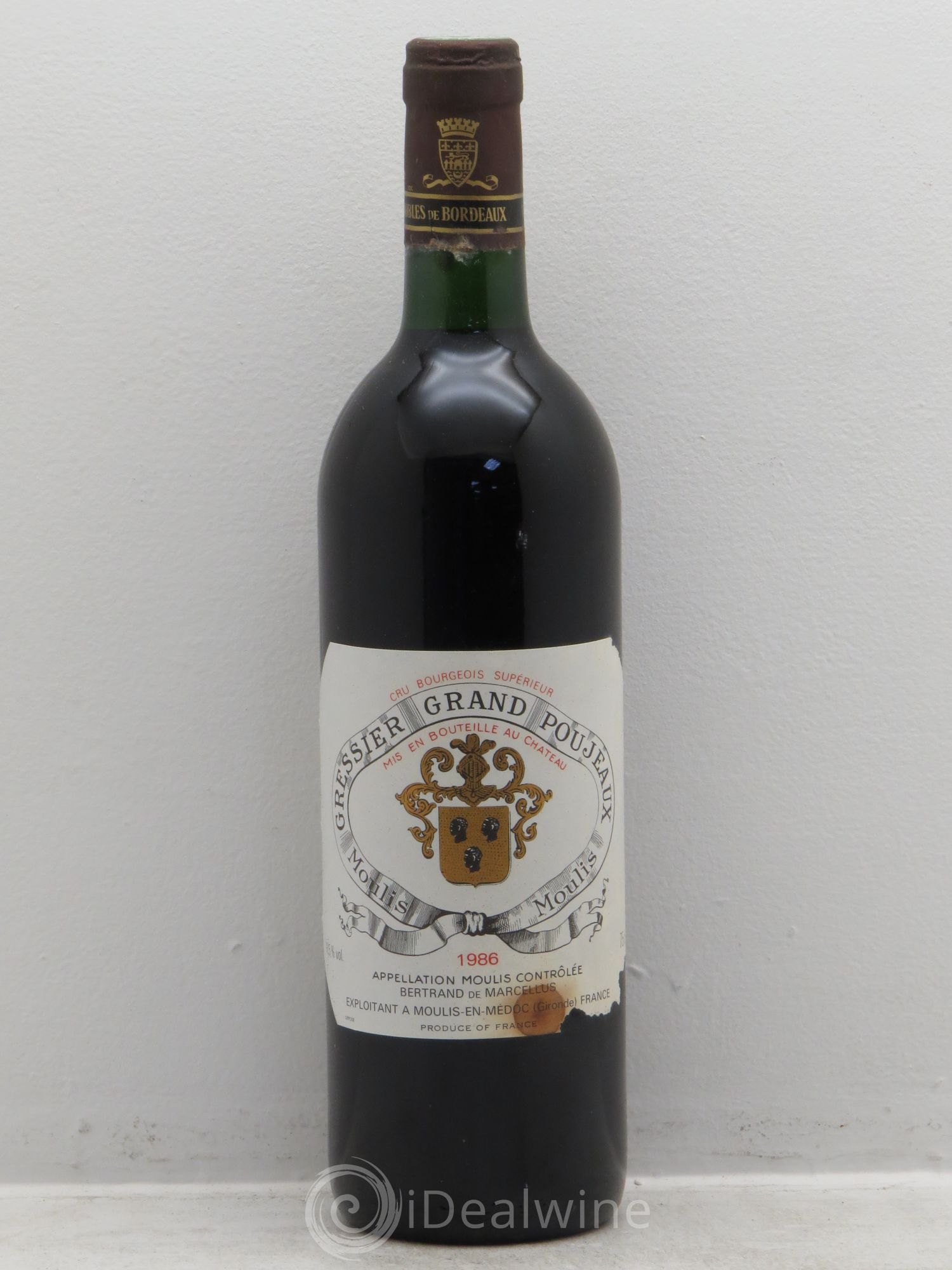 Château Gressier Grand Poujeaux Cru Bourgeois 1986 - Lot de 6 bouteilles - 0