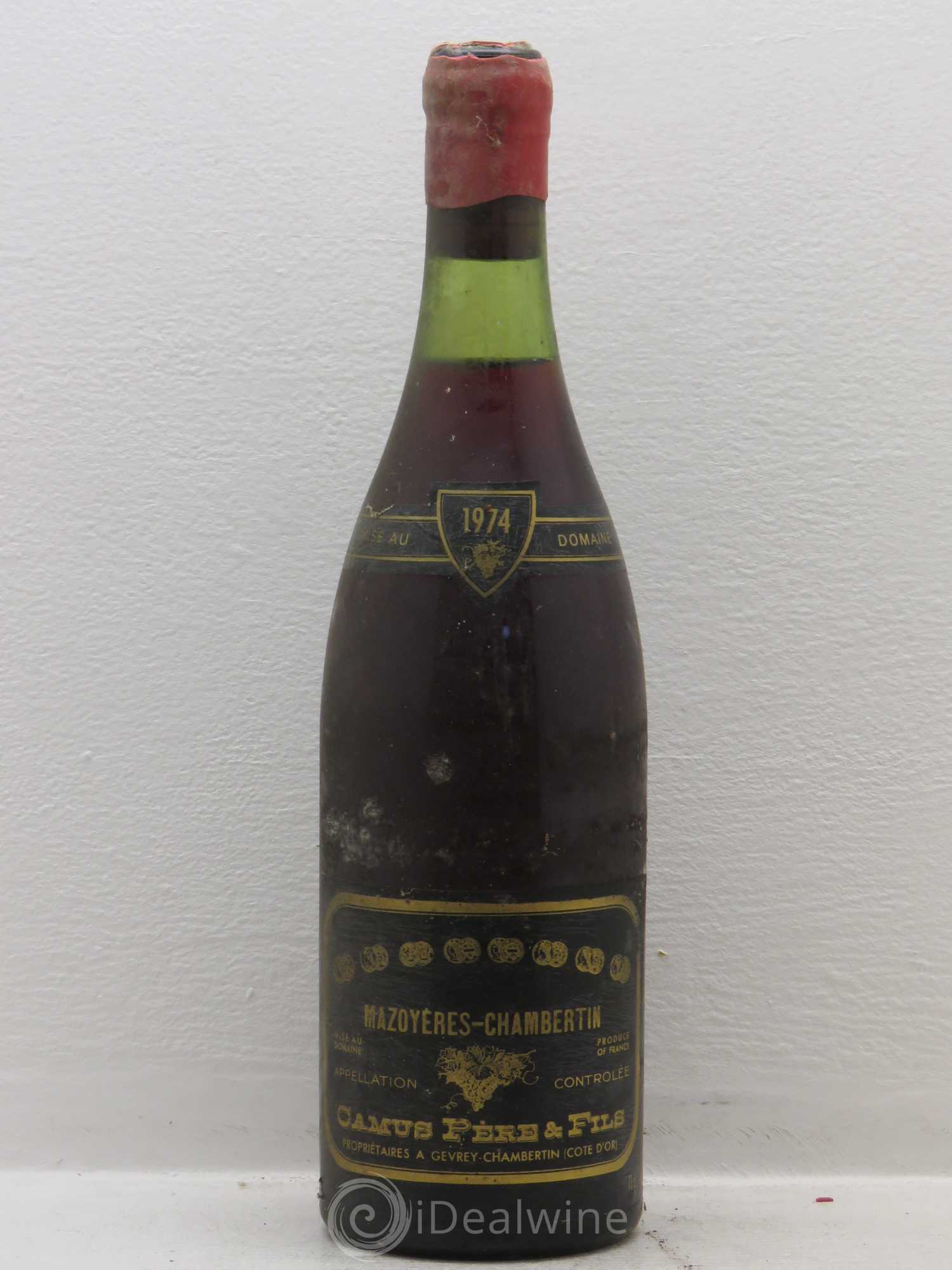 Mazoyères-Chambertin Grand Cru Camus Pere Et Fils 1974 - Posten von 1 Flasche - 0