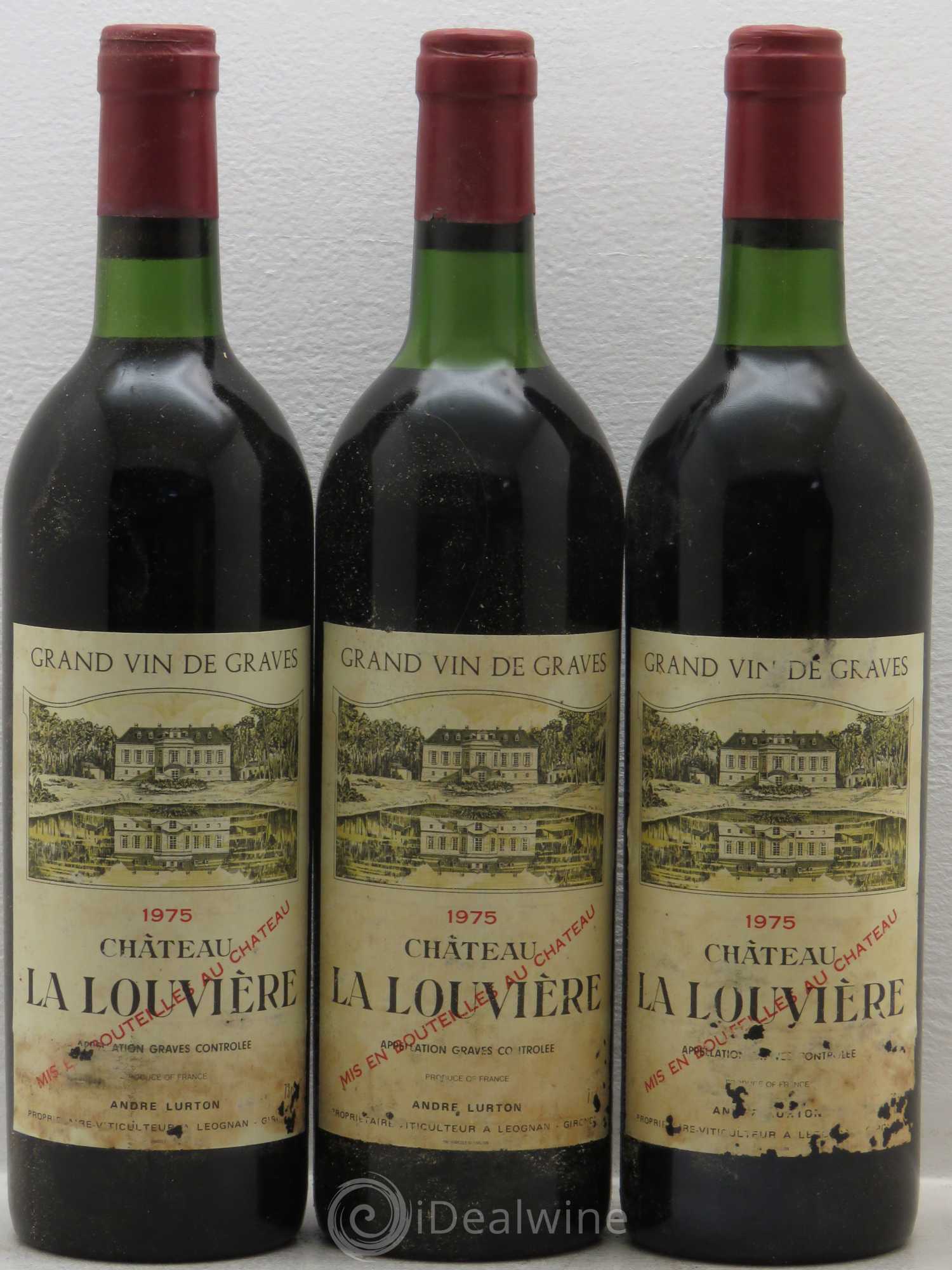 Château la Louvière 1975 - Lot de 3 bouteilles - 0