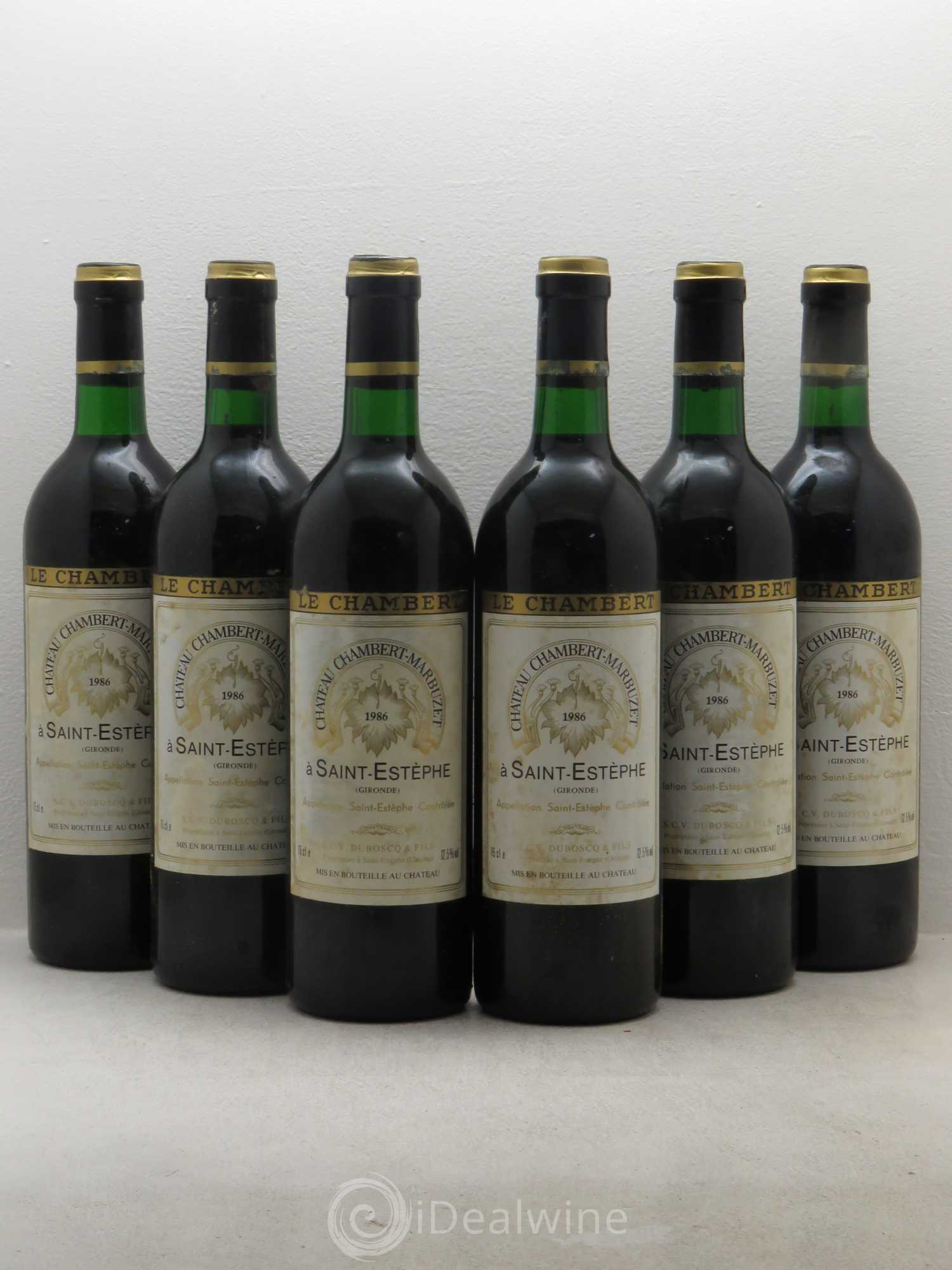 Château Chambert-Marbuzet Cru Bourgeois 1986 - Lot de 6 bouteilles - 0