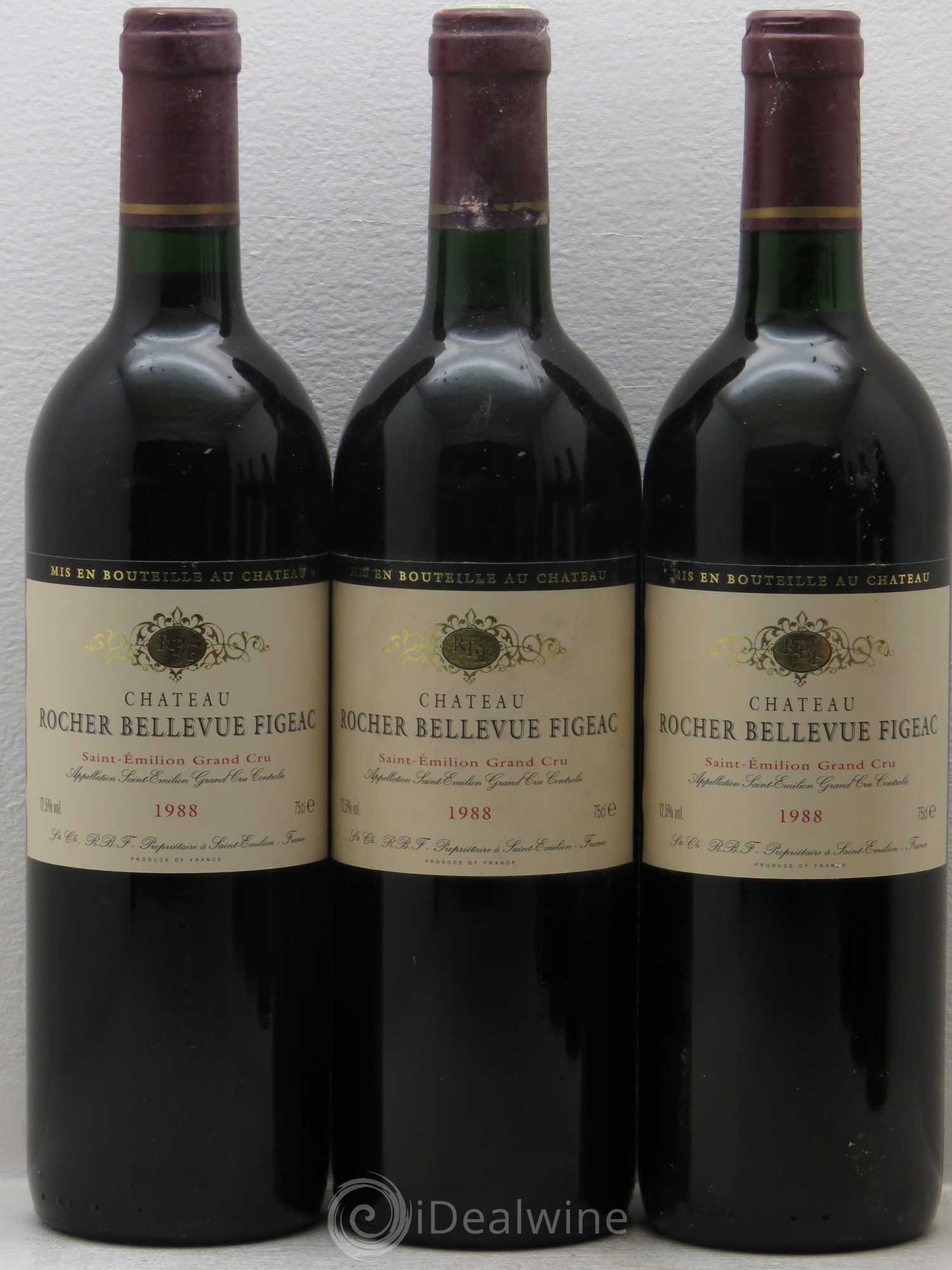 Château Rocher Bellevue Figeac 1988 - Lot de 6 bouteilles - 1