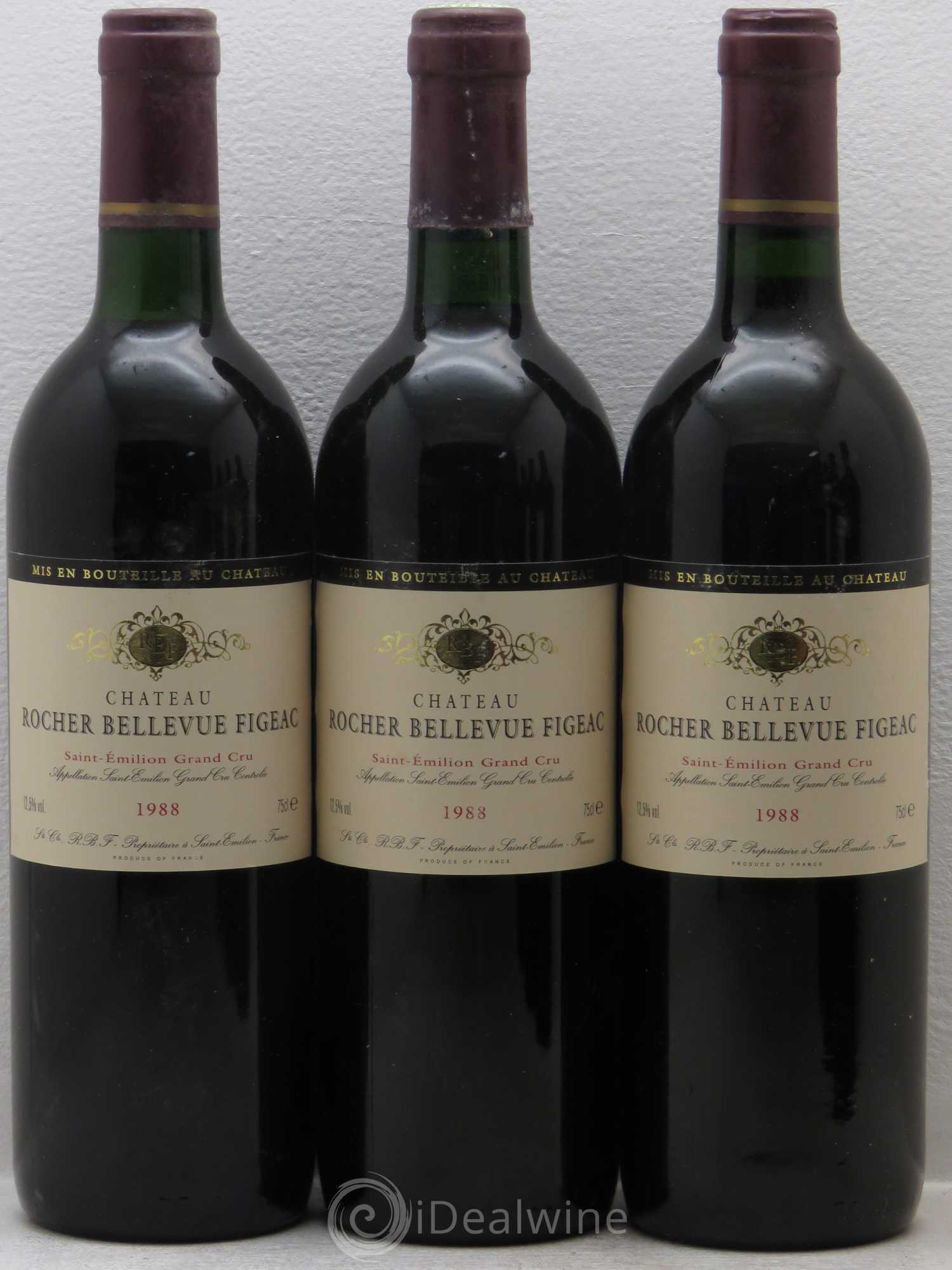 Château Rocher Bellevue Figeac 1988 - Lot de 6 bouteilles - 1