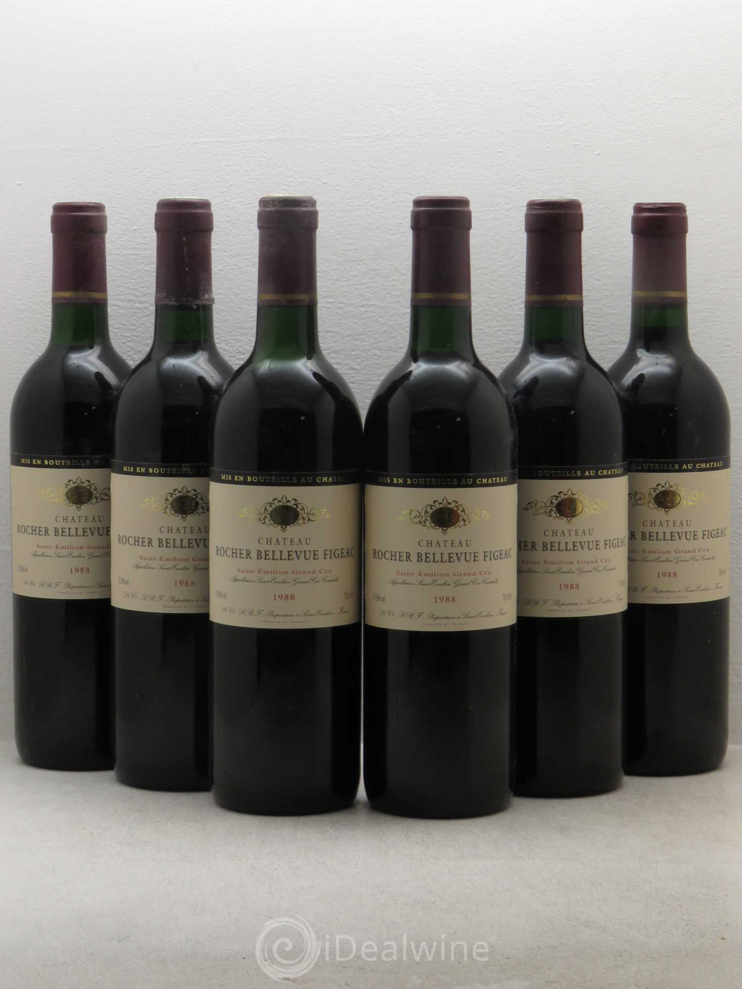Château Rocher Bellevue Figeac 1988 - Lot de 6 bouteilles - 0