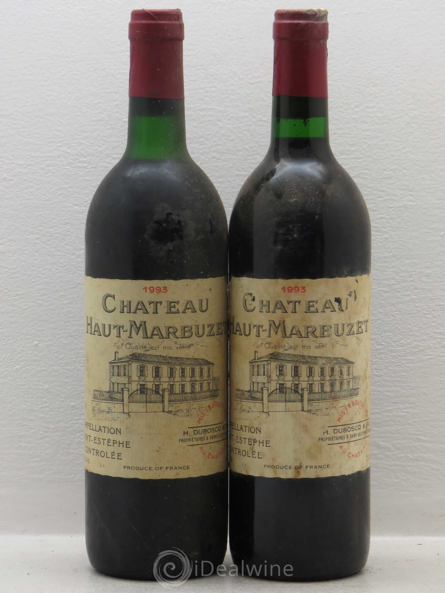 Château Haut Marbuzet 1993 - Lot de 2 bouteilles - 0