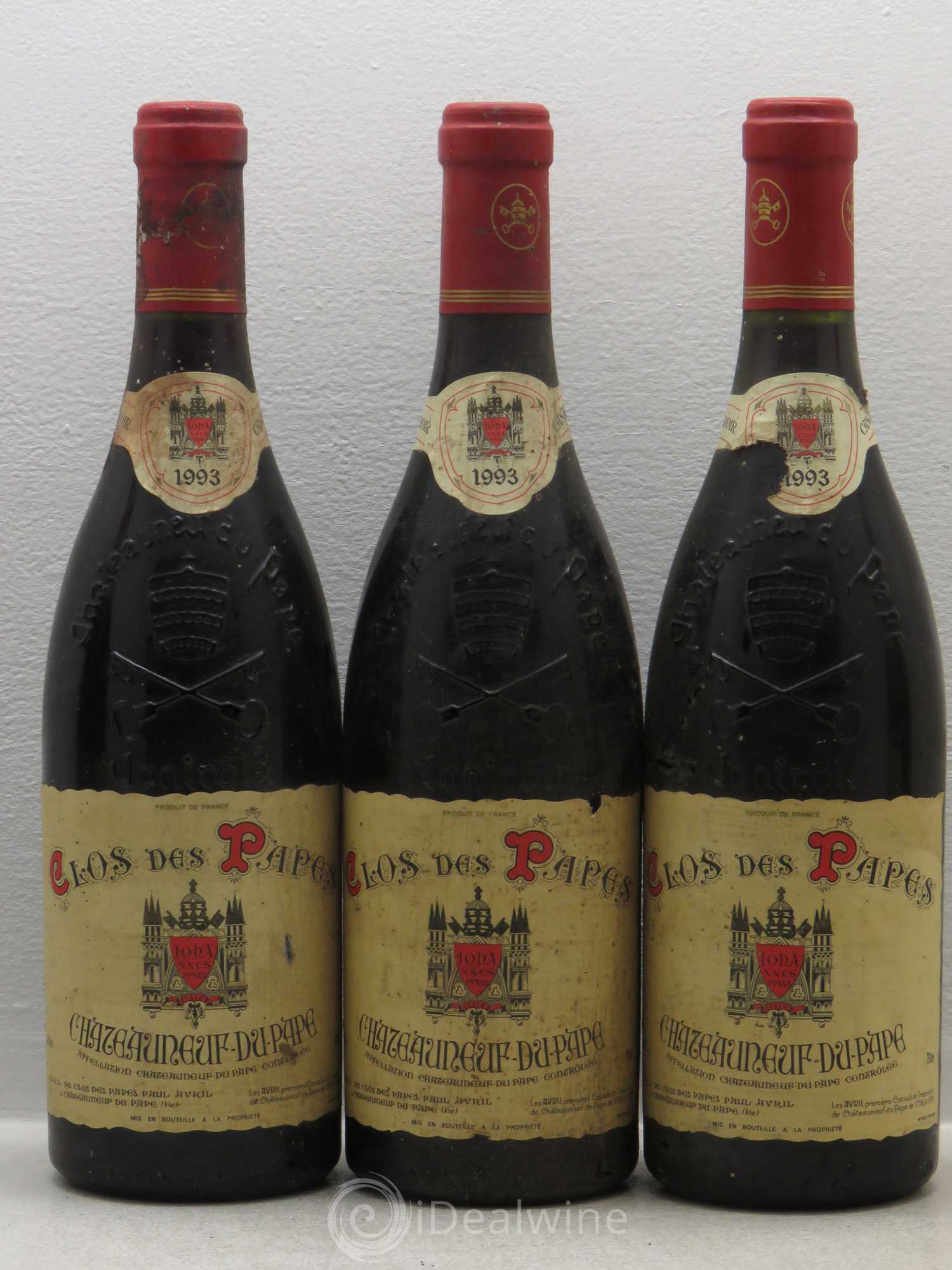 Châteauneuf-du-Pape Clos des Papes - Paul Avril 1993 - Lot de 5 bouteilles - 1