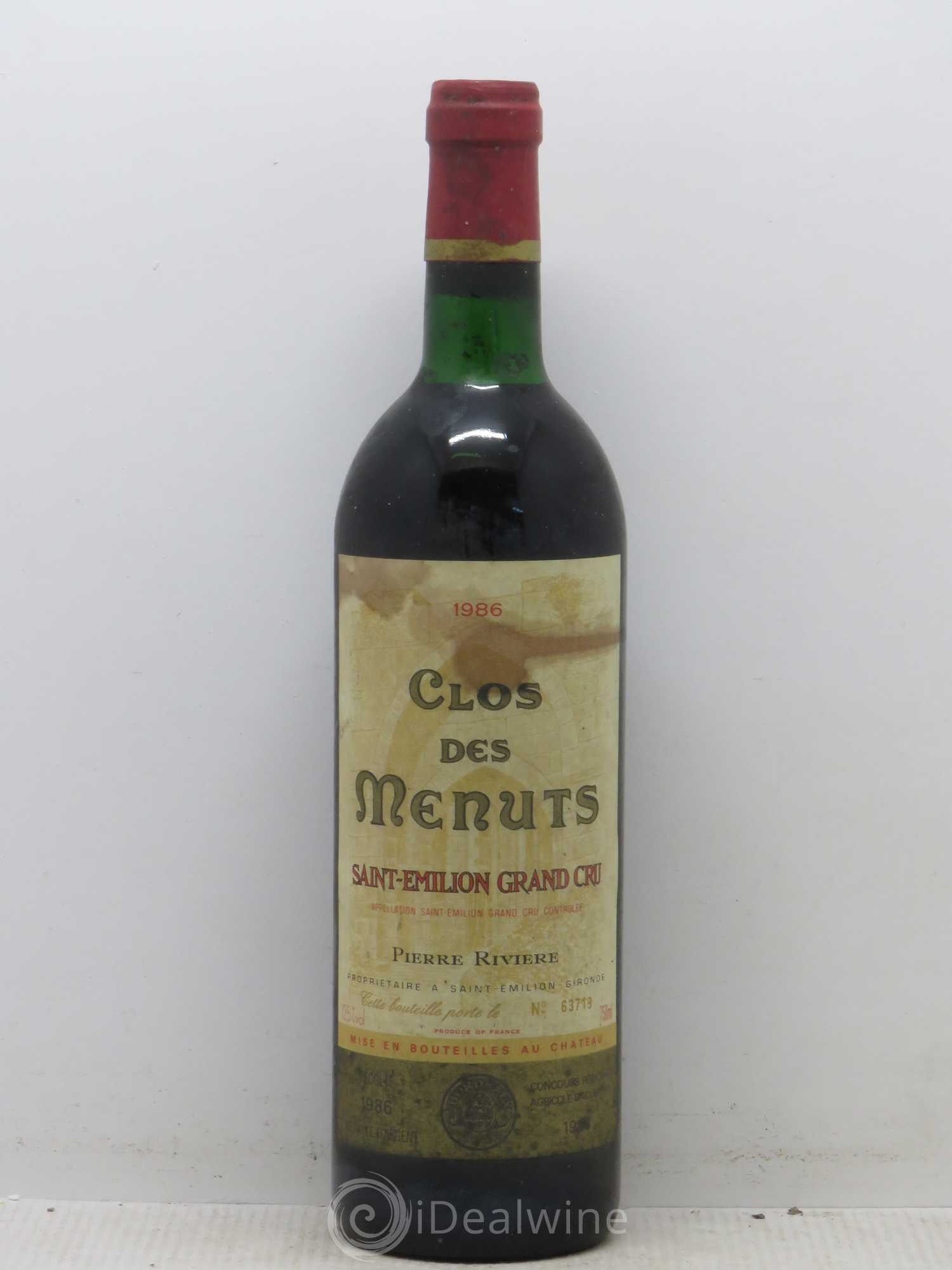 Saint-Émilion Clos des Mesnuts 1986 - Lot de 1 bouteille - 0