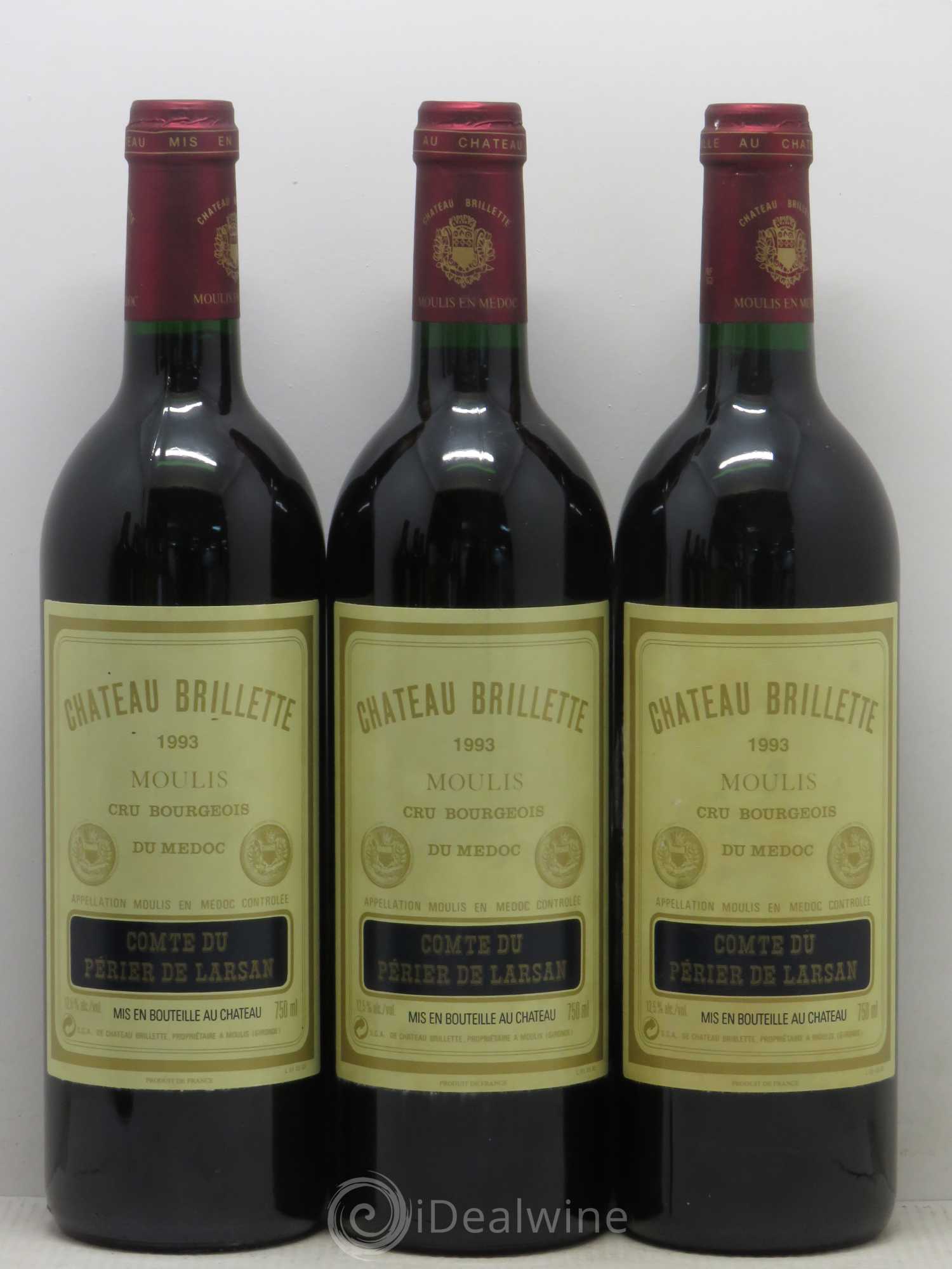 Château Brillette Cru Bourgeois 1993 - Lot de 6 bouteilles - 1