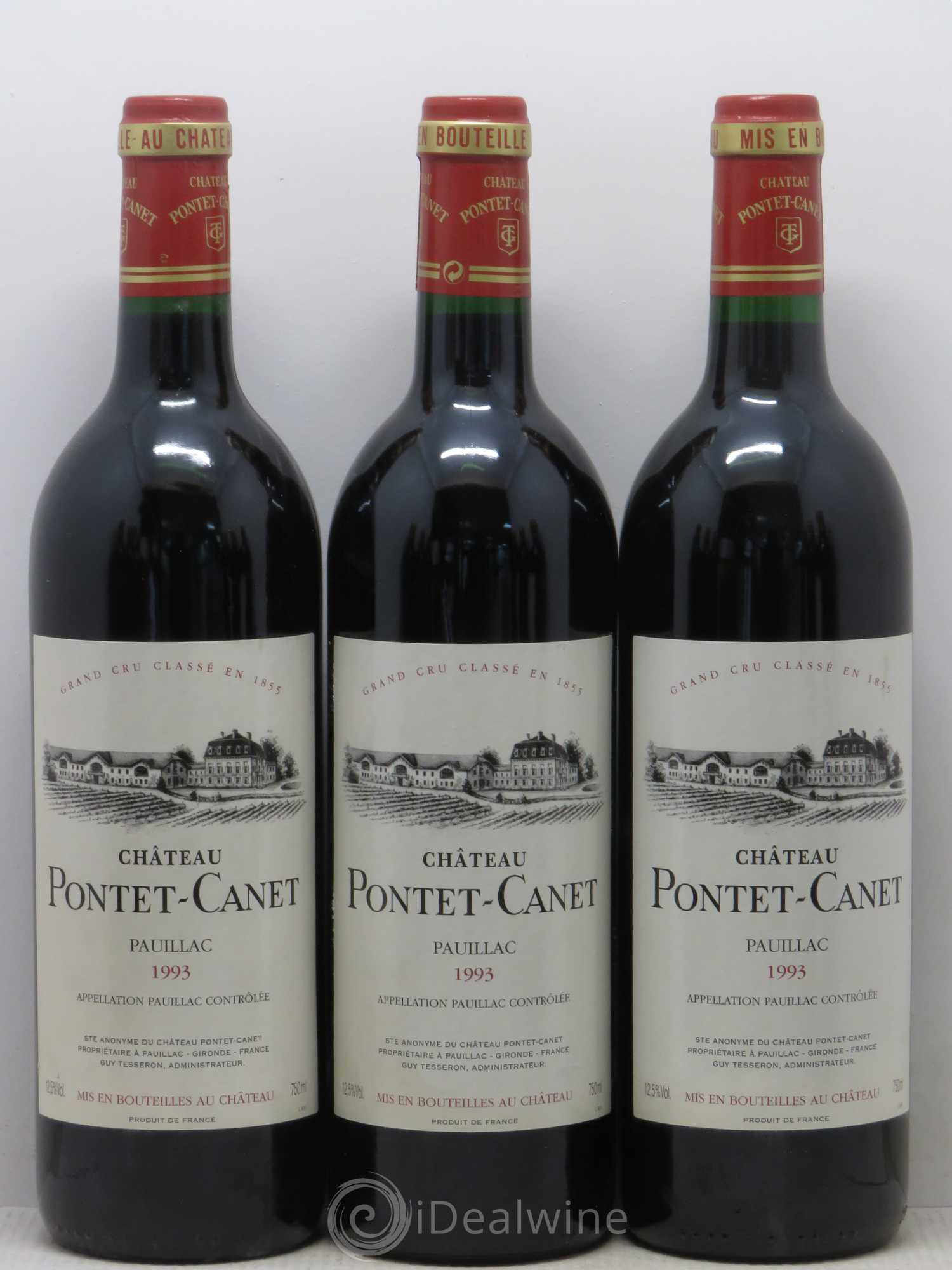 Château Pontet Canet 5ème Grand Cru Classé 1993 - Lot de 12 bouteilles - 1