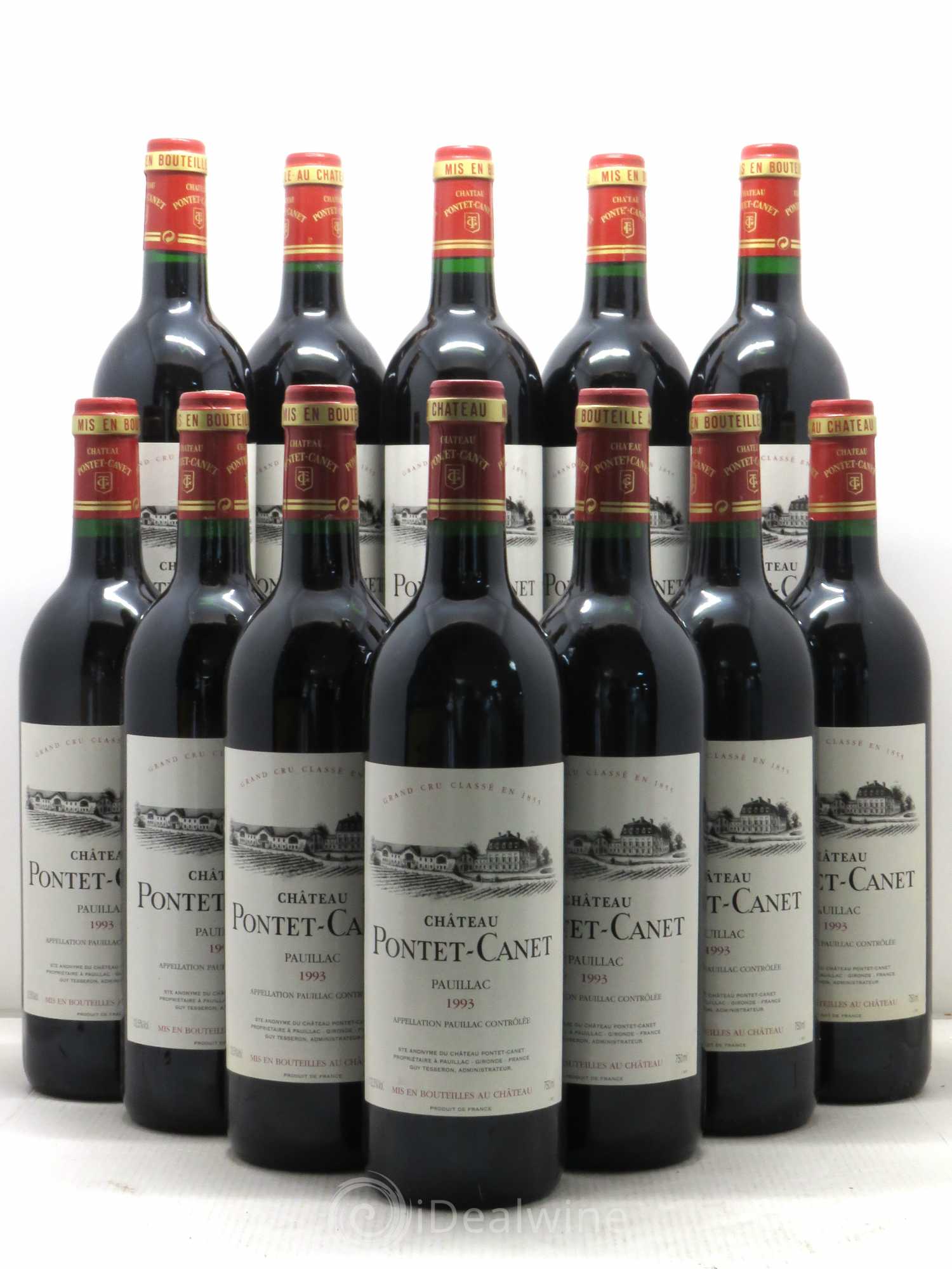 Château Pontet Canet 5ème Grand Cru Classé 1993 - Lot de 12 bouteilles - 0