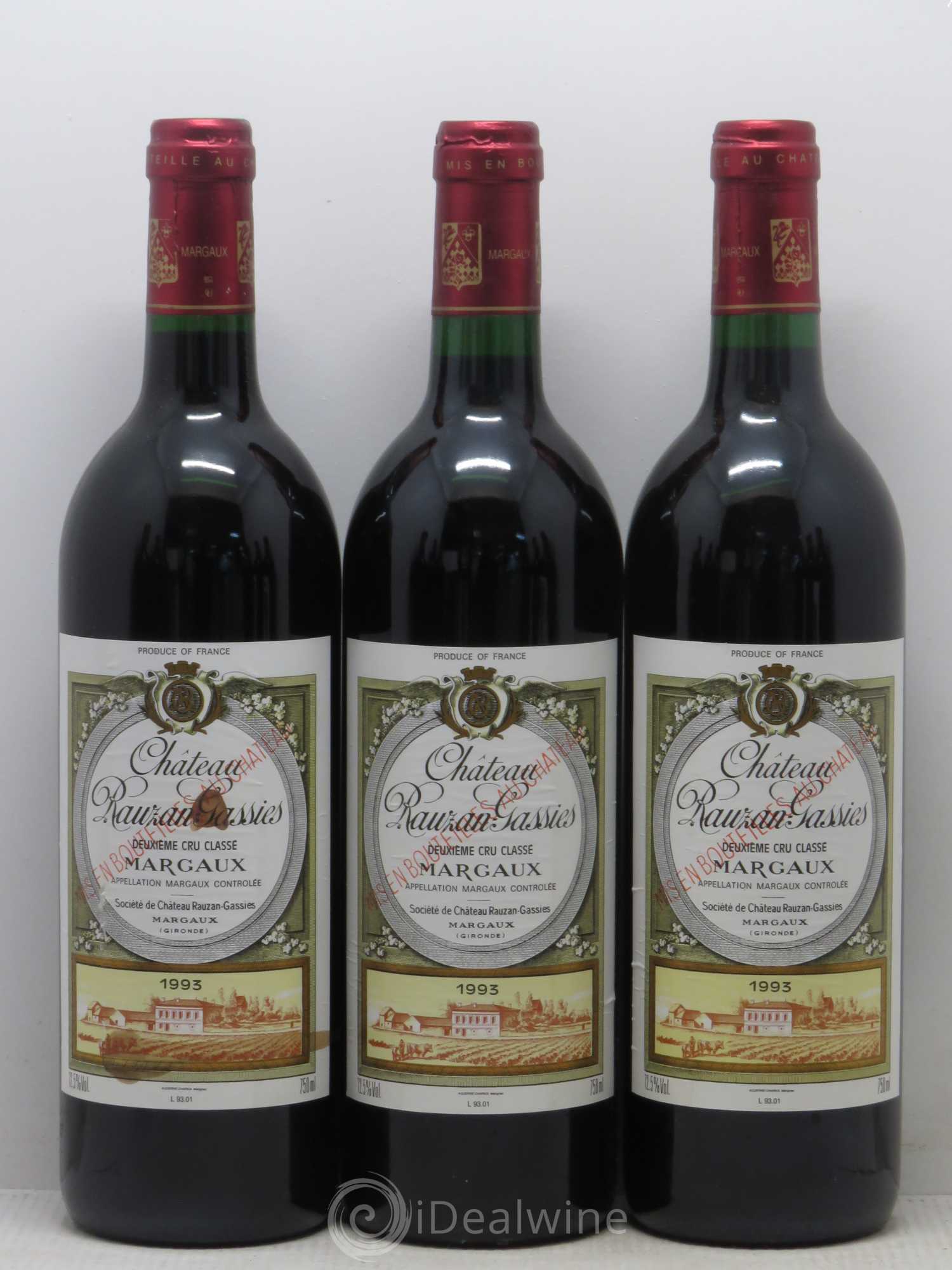 Château Rauzan-Gassies 2ème Grand Cru Classé 1993 - Lot de 12 bouteilles - 1